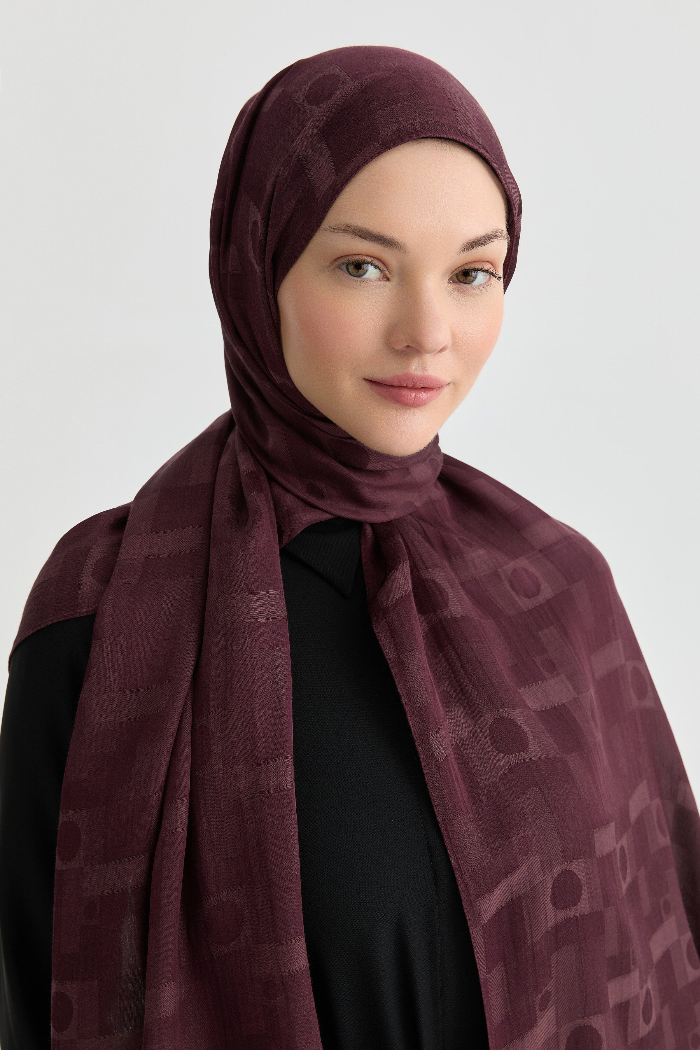 Miray Jakar Natural Şal - Mürdüm TUGBA