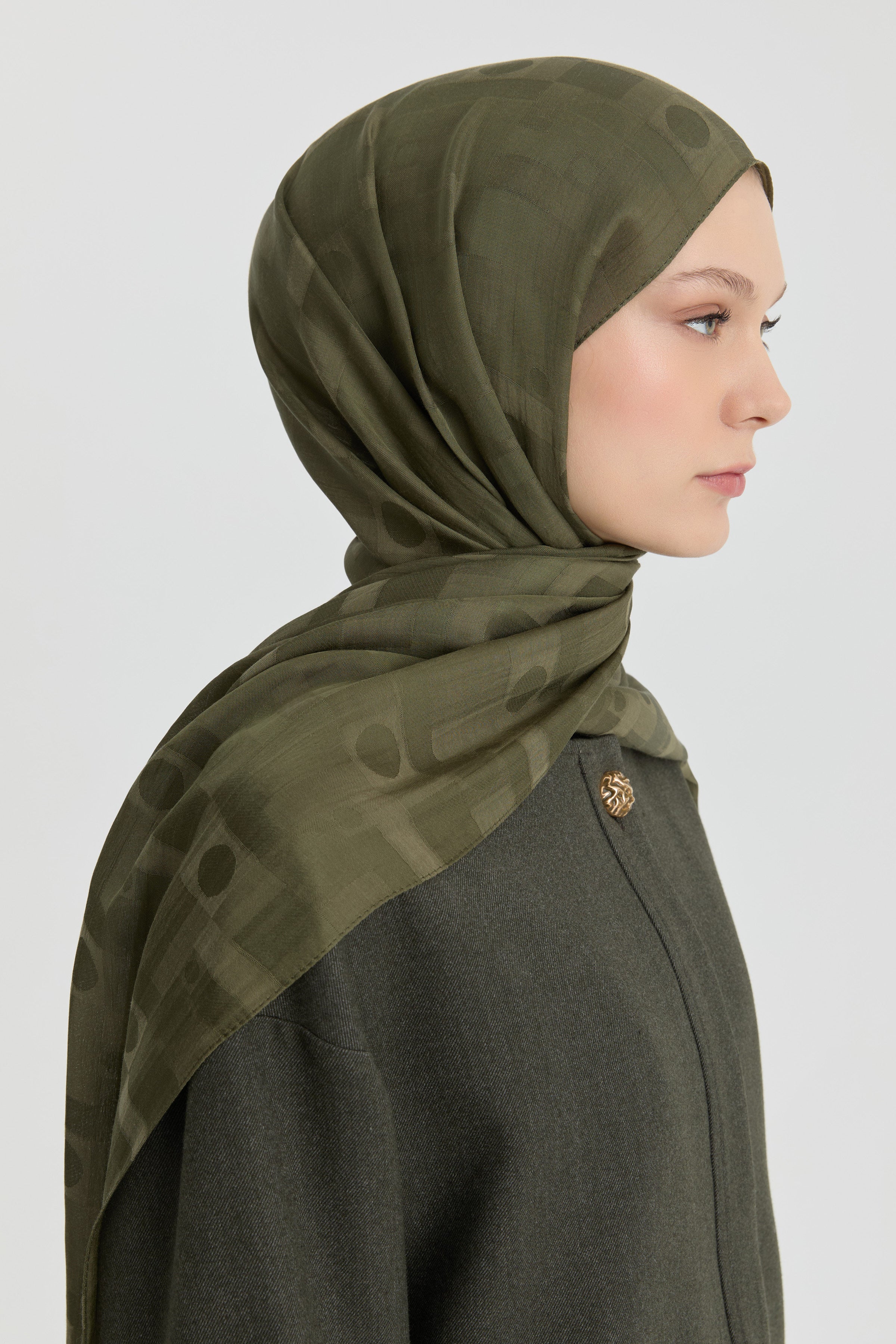 Miray Jakar Natural Şal - Haki TUGBA