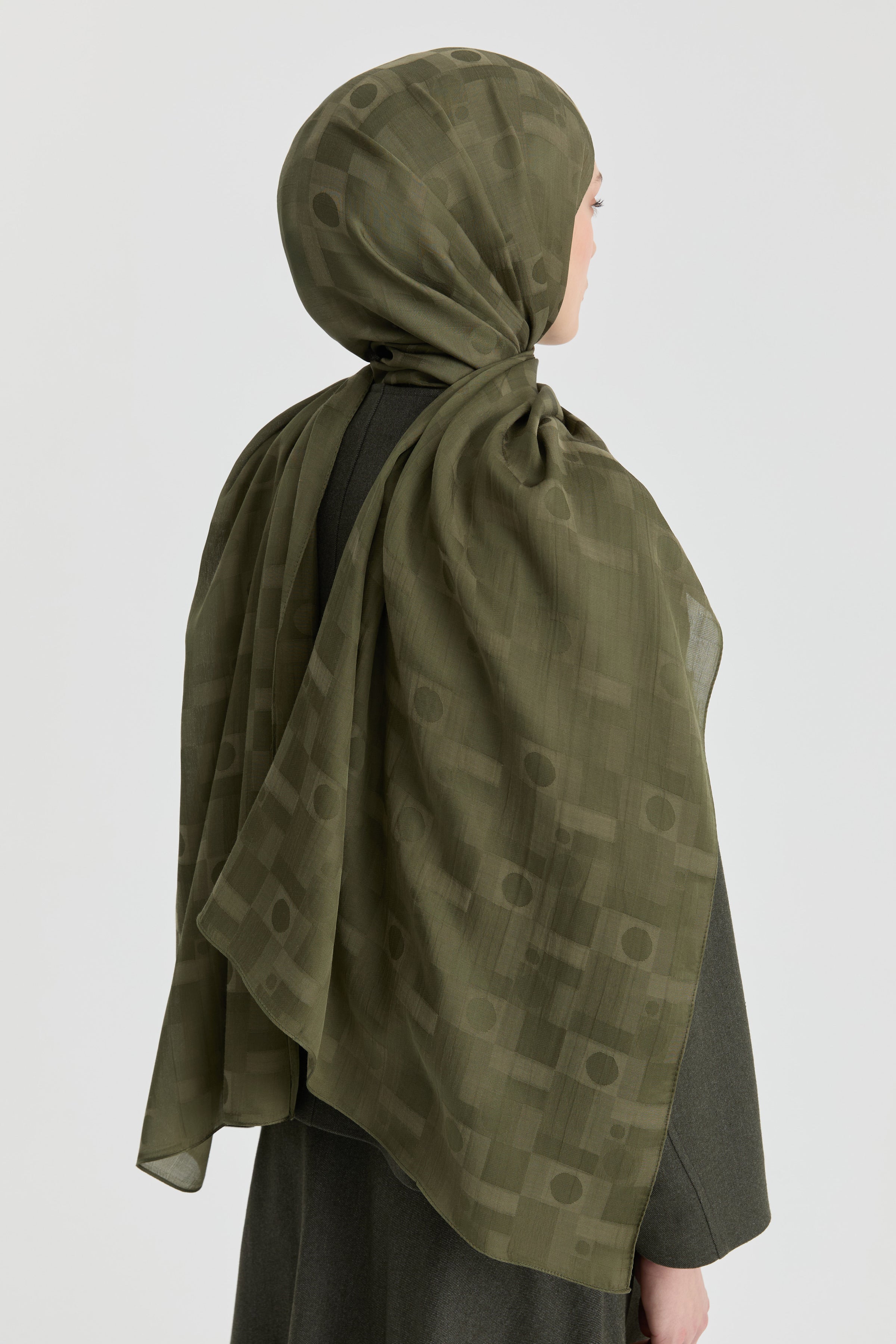 Miray Jakar Natural Şal - Haki TUGBA