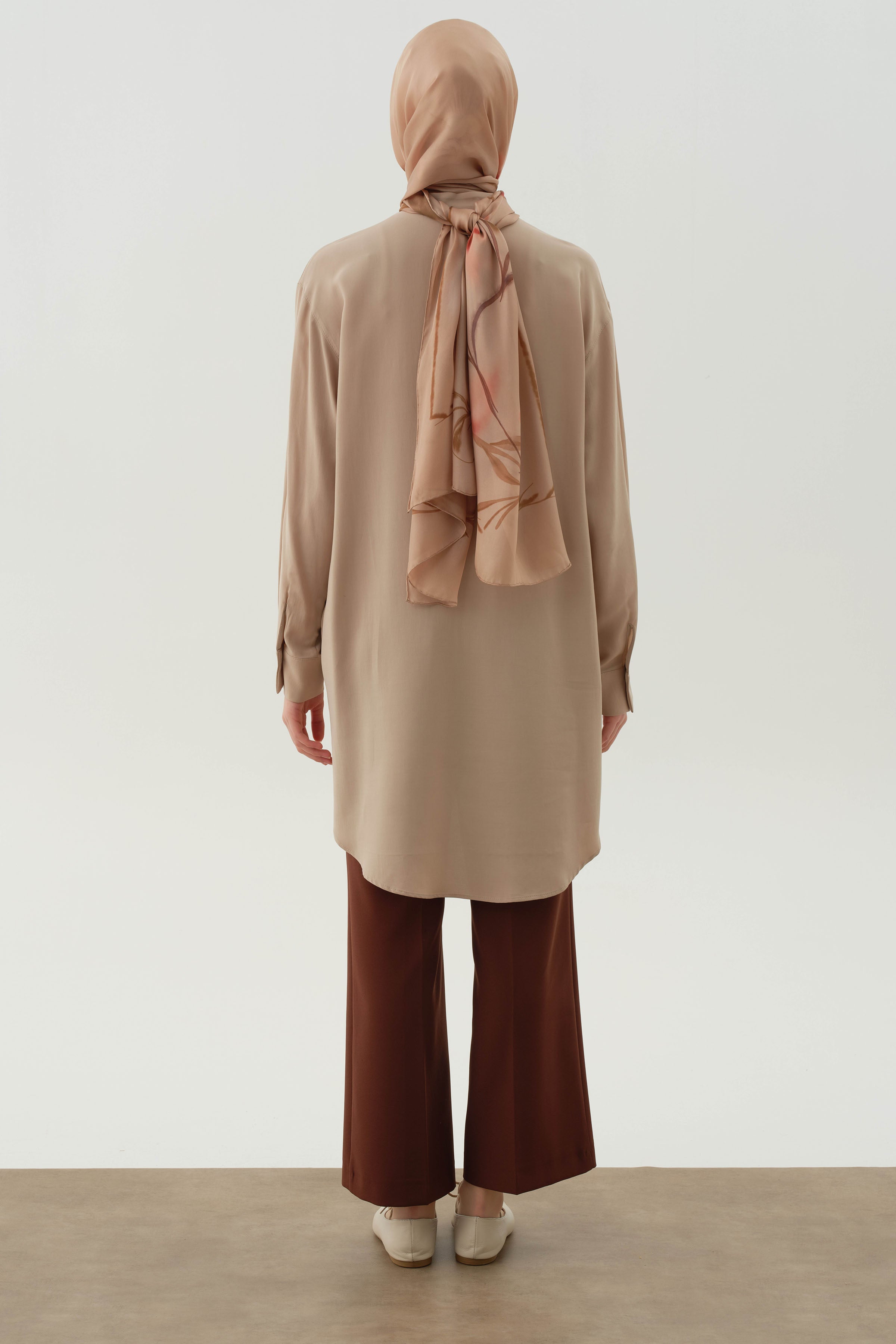 Beli Lastikli Culotte Pantolon - Kahve TUGBA