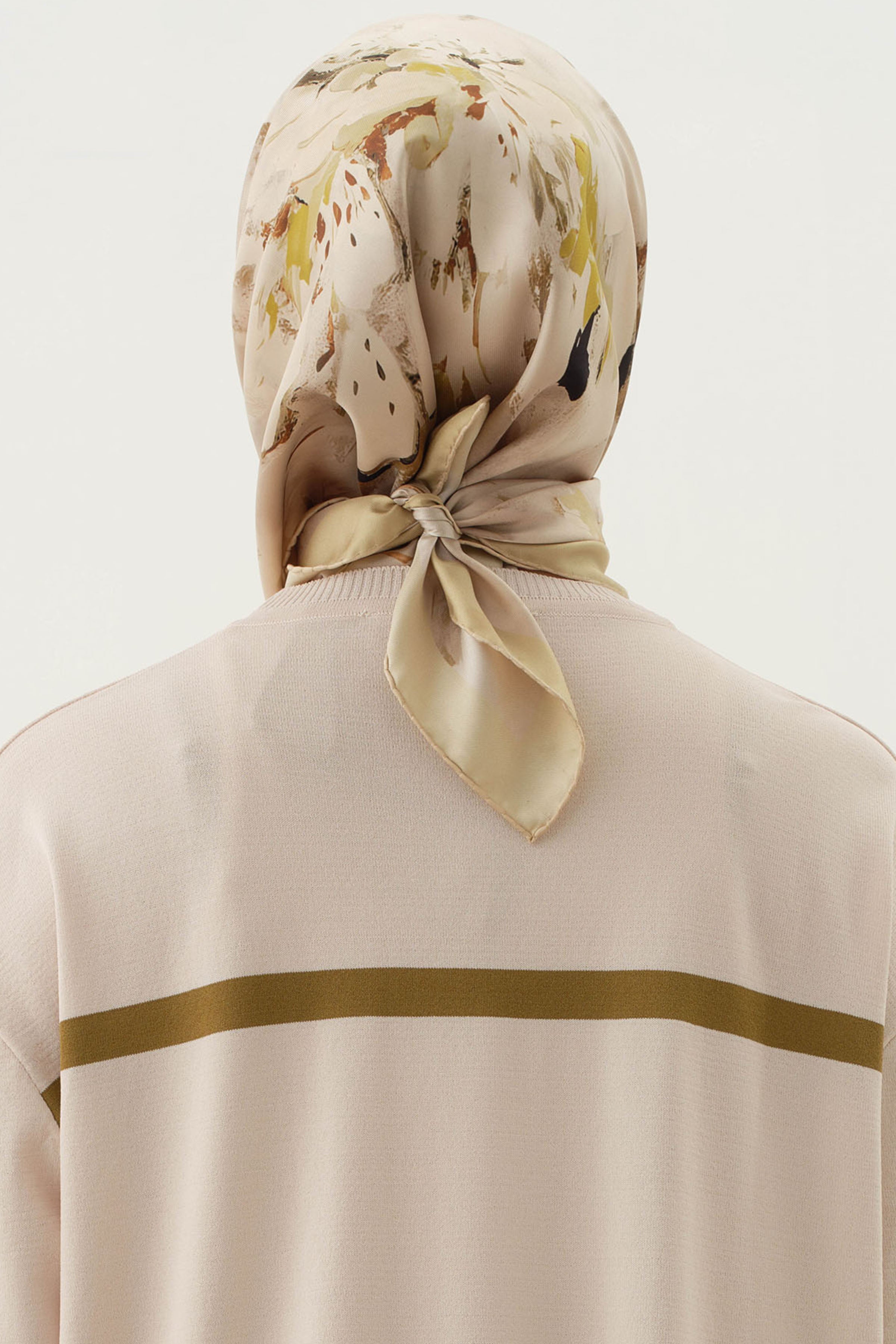 Fulya Twill İpek Eşarp - Yeşil TUGBA