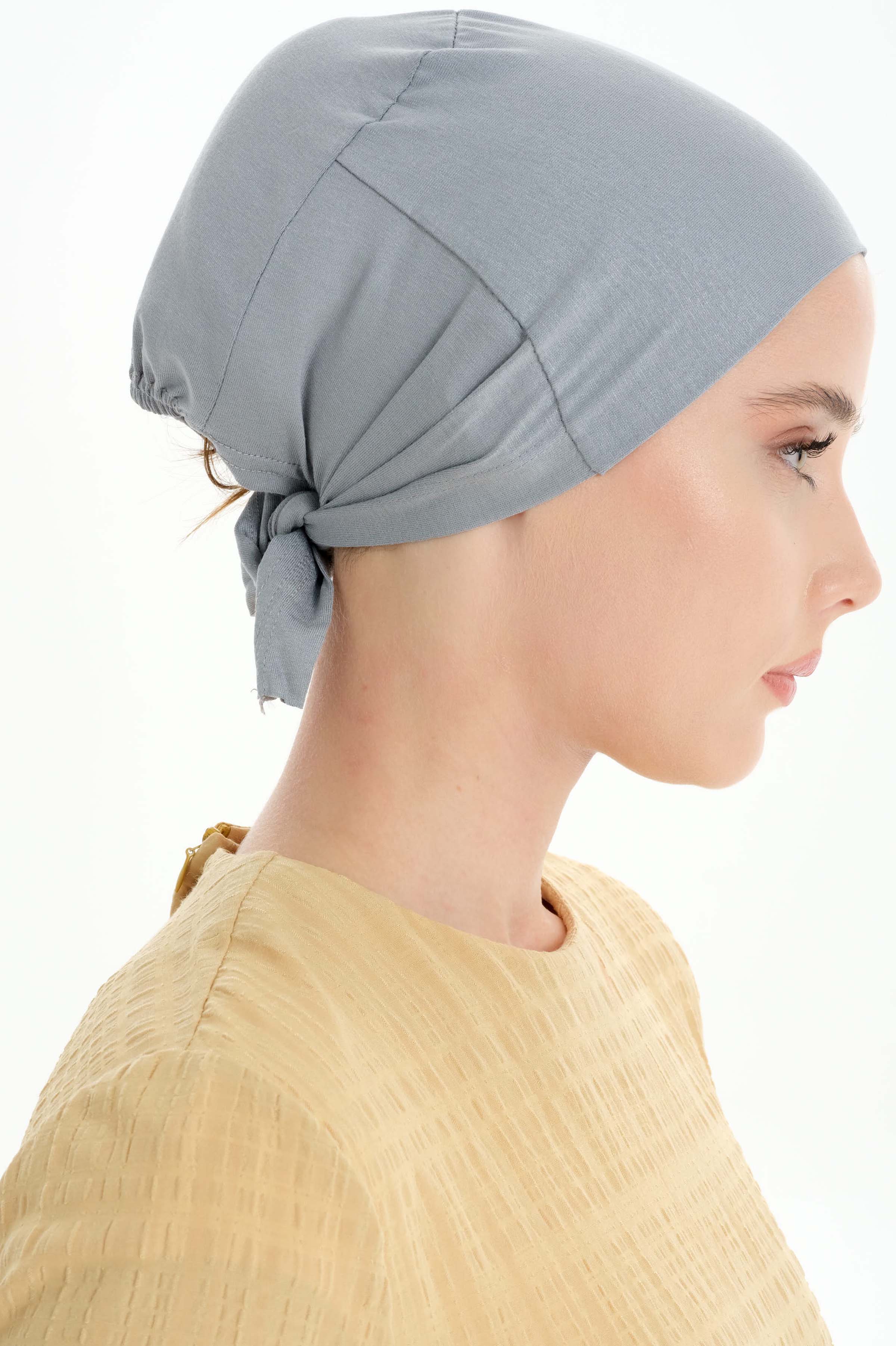 Düz Pamuk Bone - Gri TUGBA