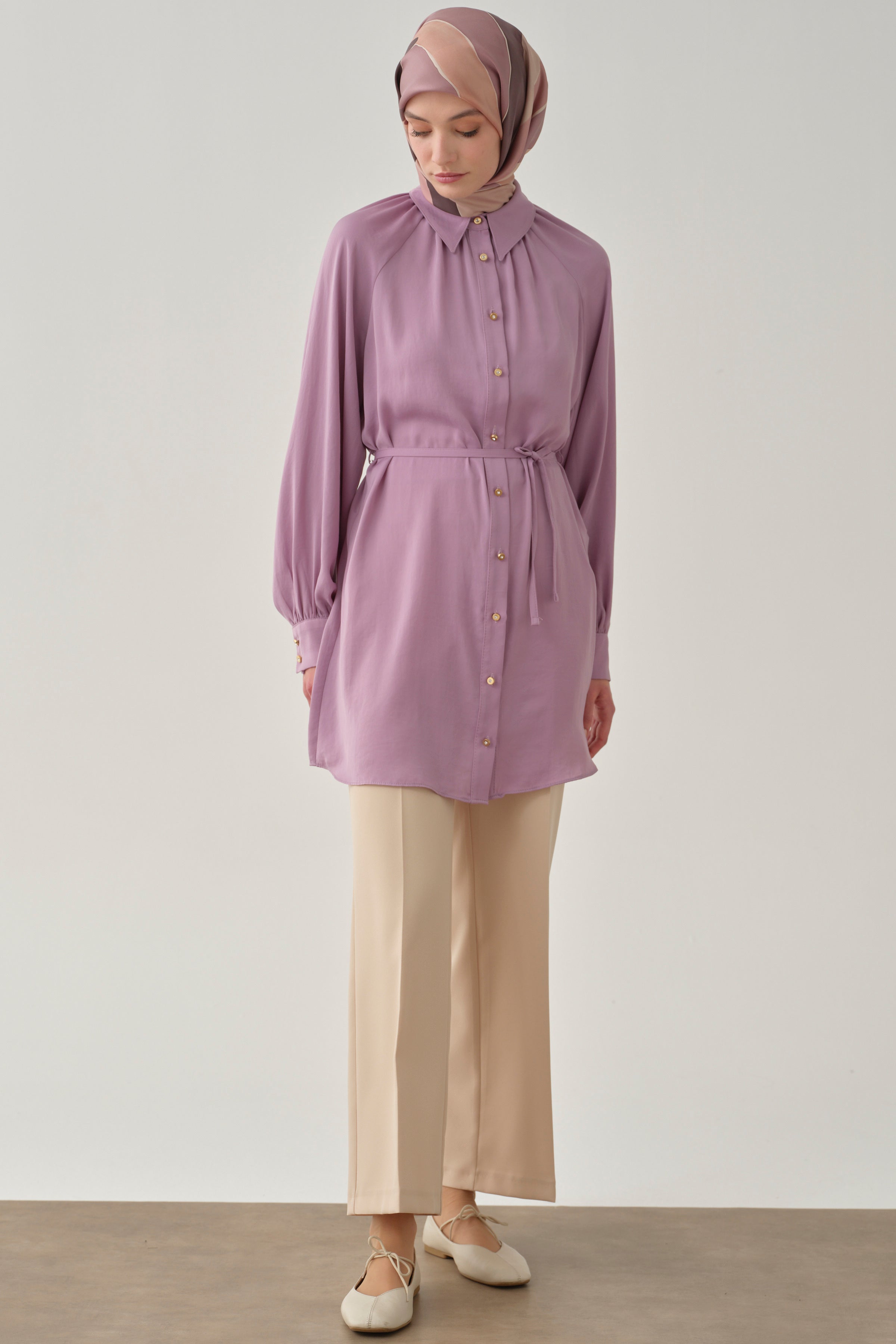 Beli Lastikli Culotte Pantolon - Bej TUGBA