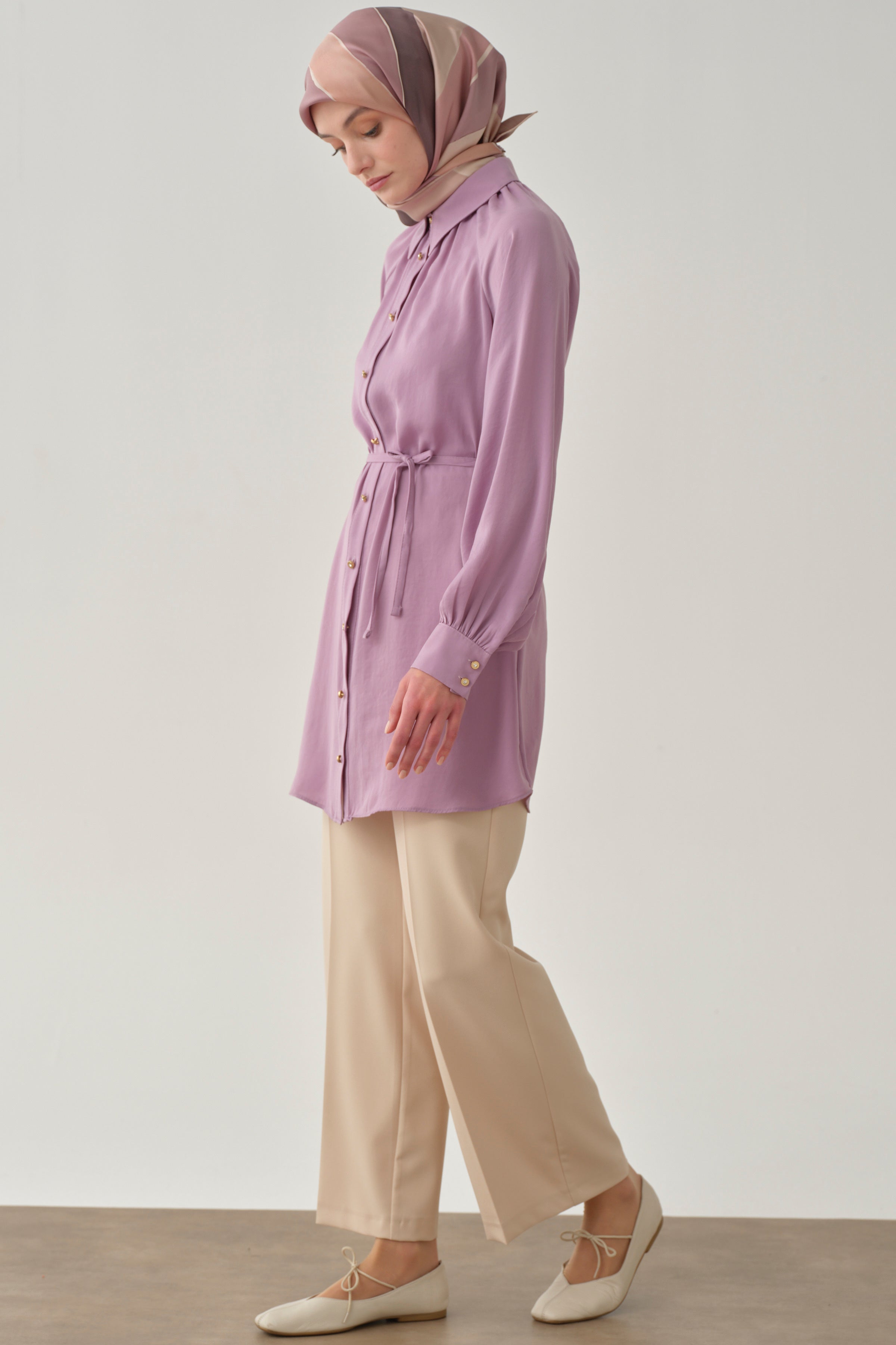 Beli Lastikli Culotte Pantolon - Bej TUGBA