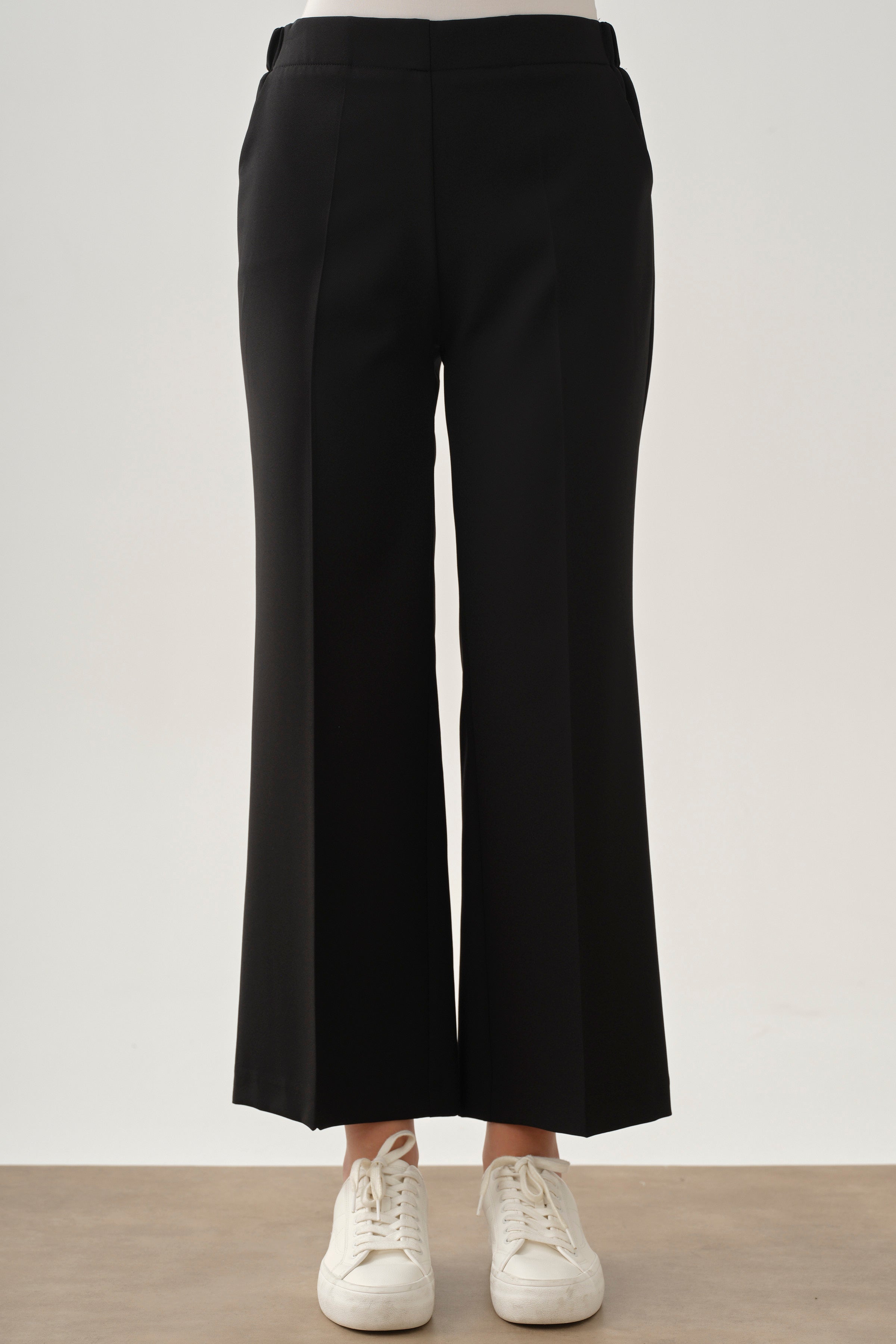 Beli Lastikli Culotte Pantolon - Siyah TUGBA