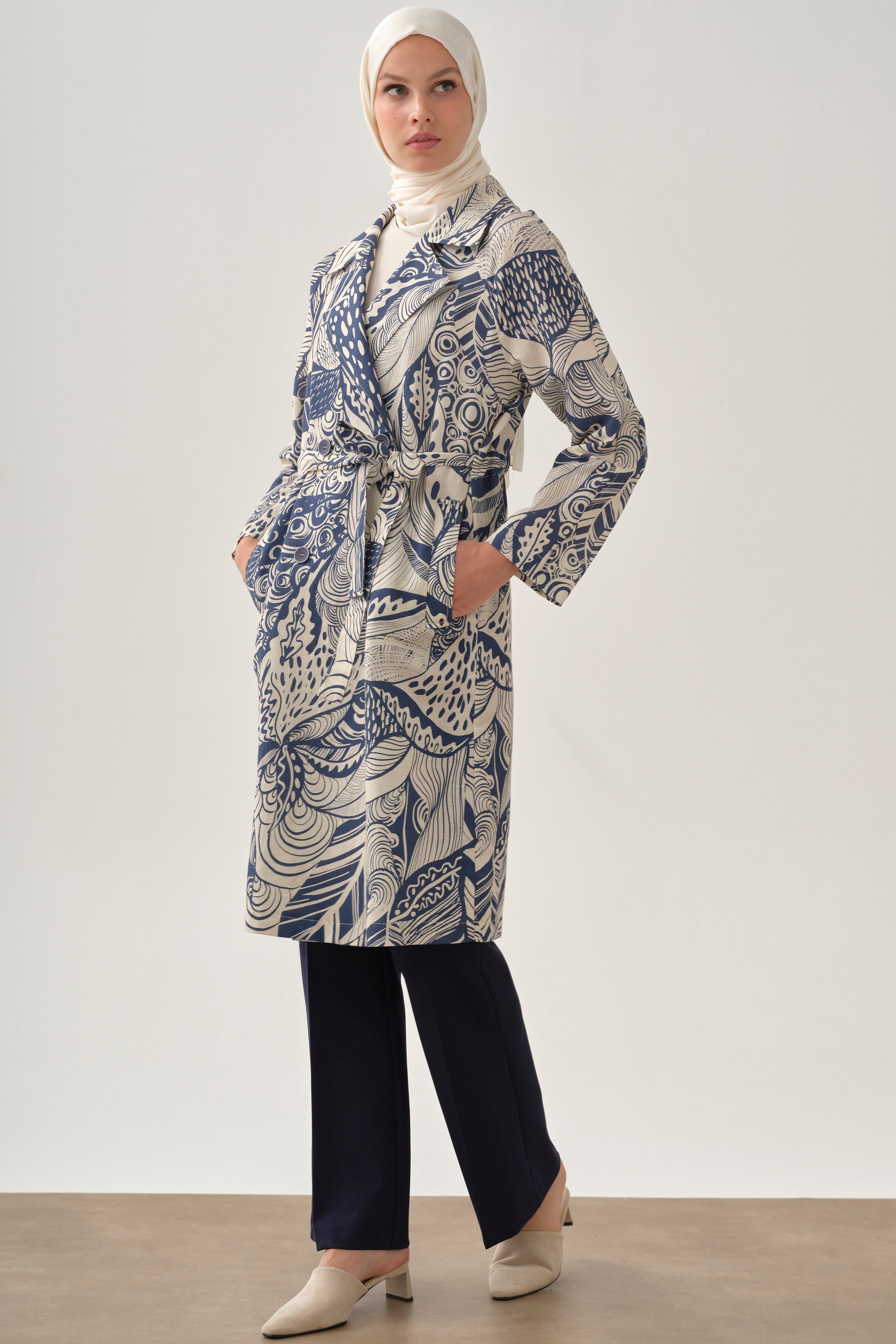 İspanyol Paça Basic Pantolon - Lacivert TUGBA