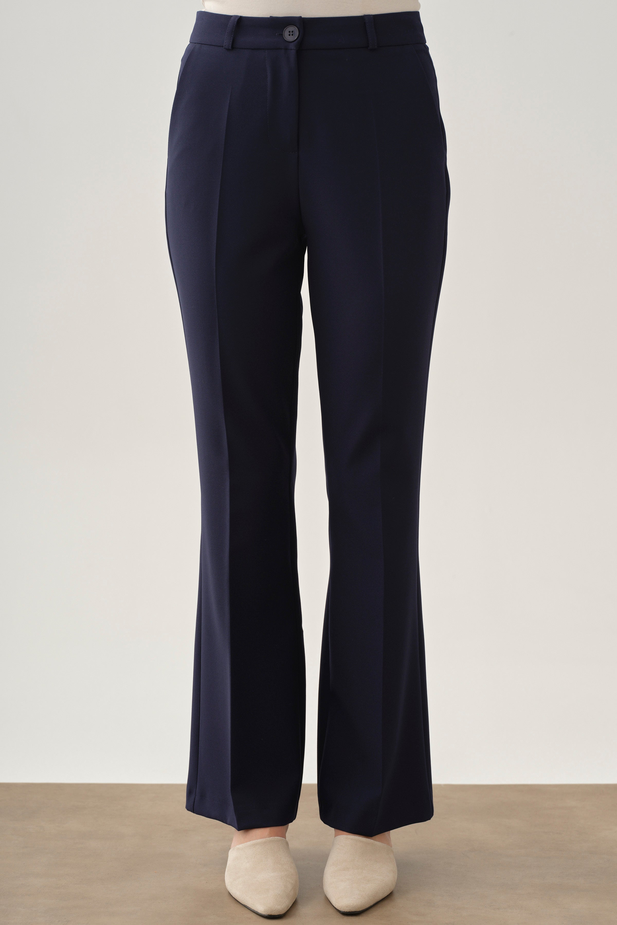 İspanyol Paça Basic Pantolon - Lacivert TUGBA