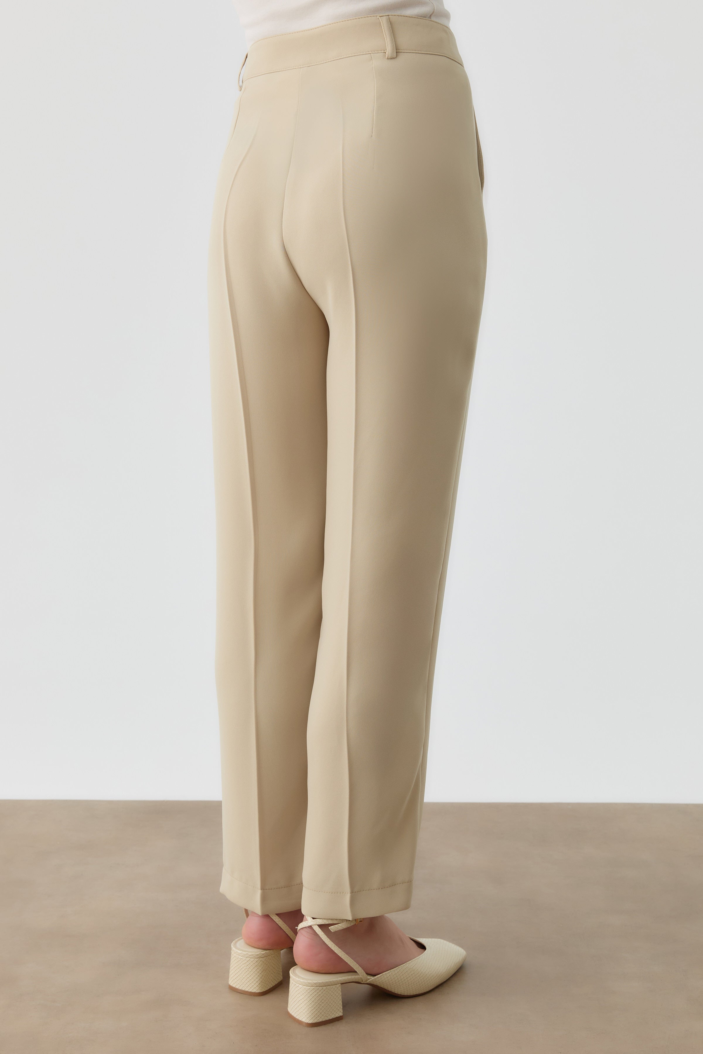 Bol Paça Pensli Pantolon - Yeşil TUGBA