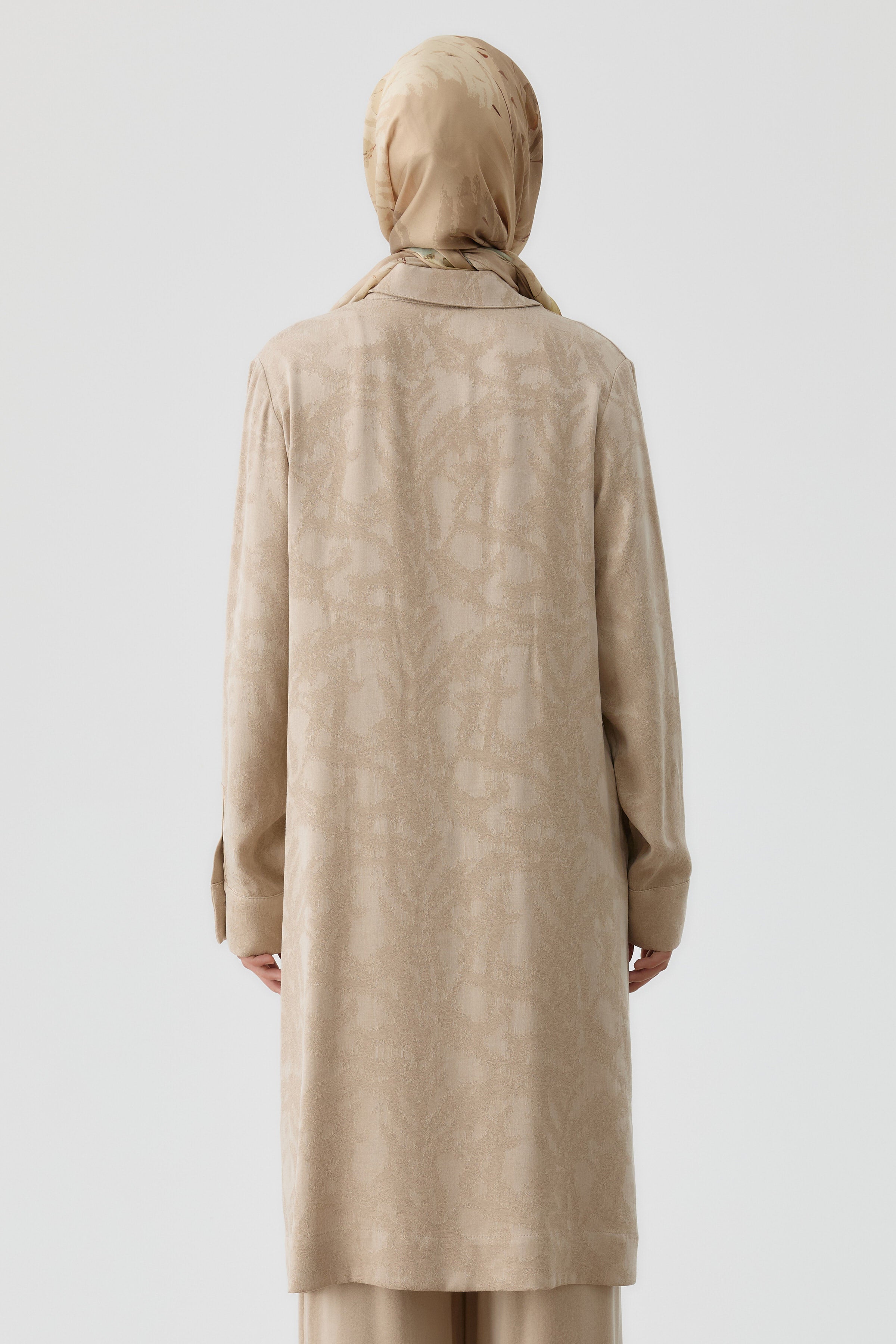 Kombinli Yanları Aller Detaylı Tunik - Bej TUGBA