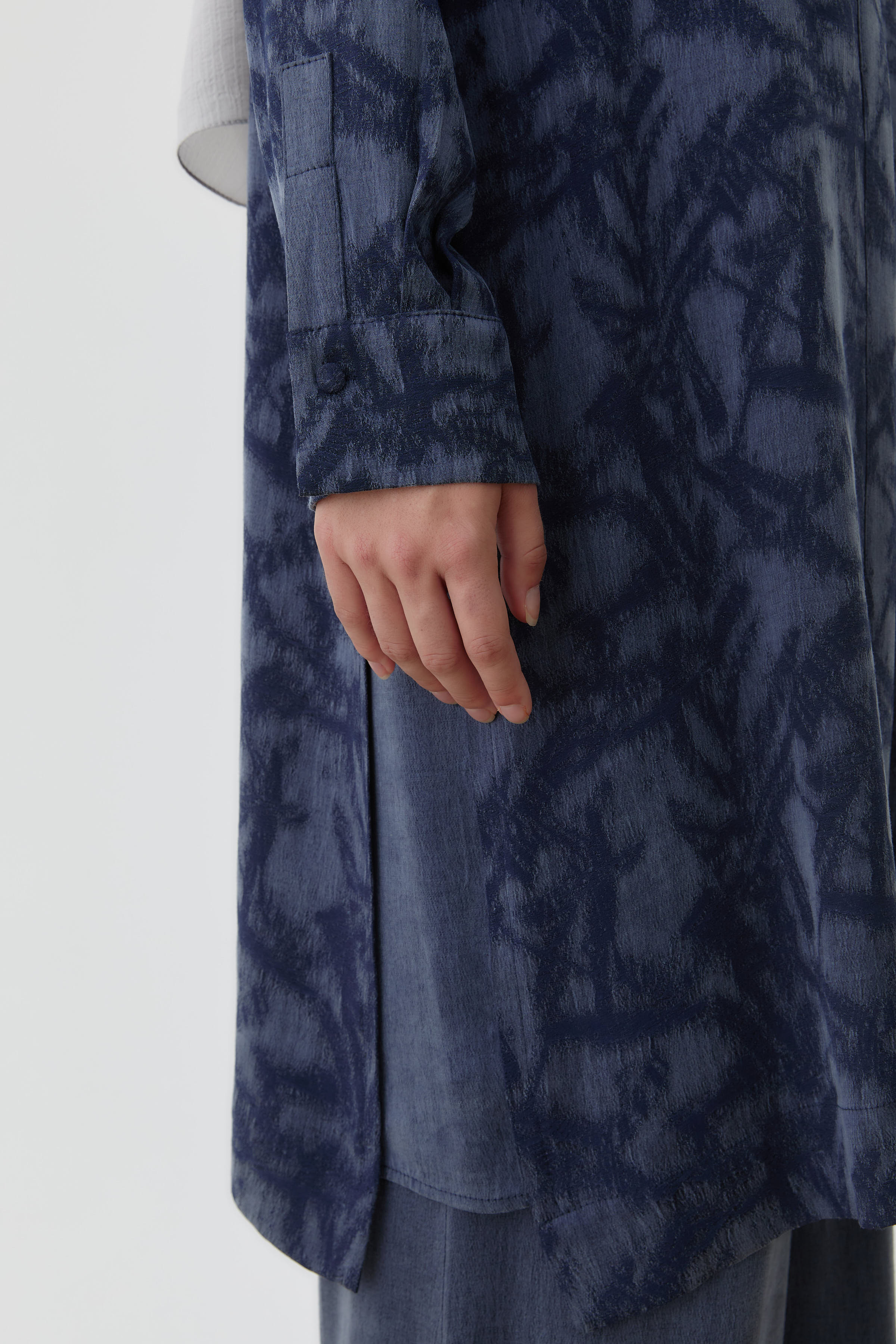 Kombinli Yanları Aller Detaylı Tunik - İndigo TUGBA