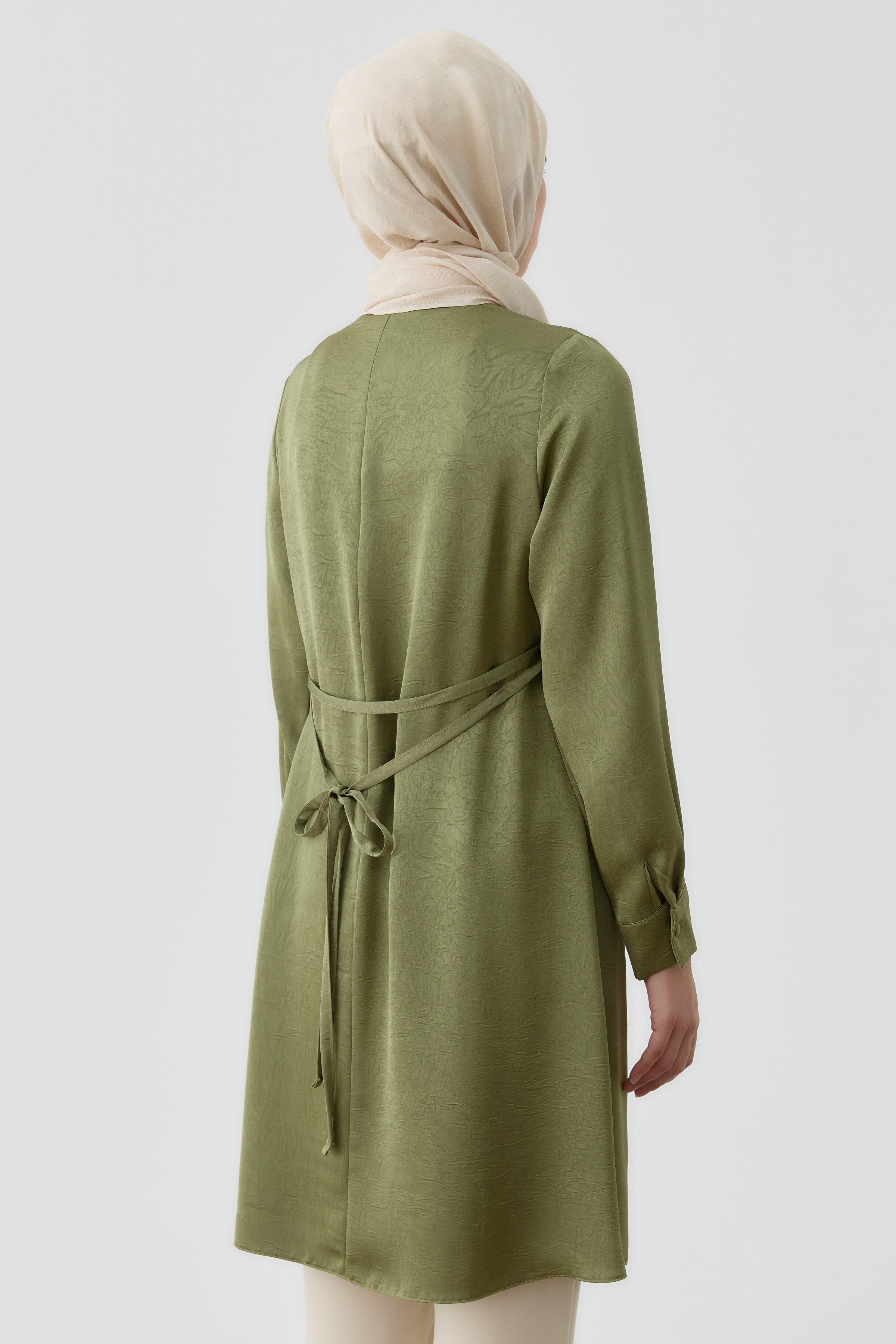 Tek Omuz Pile Detaylı Tunik - Mint TUGBA