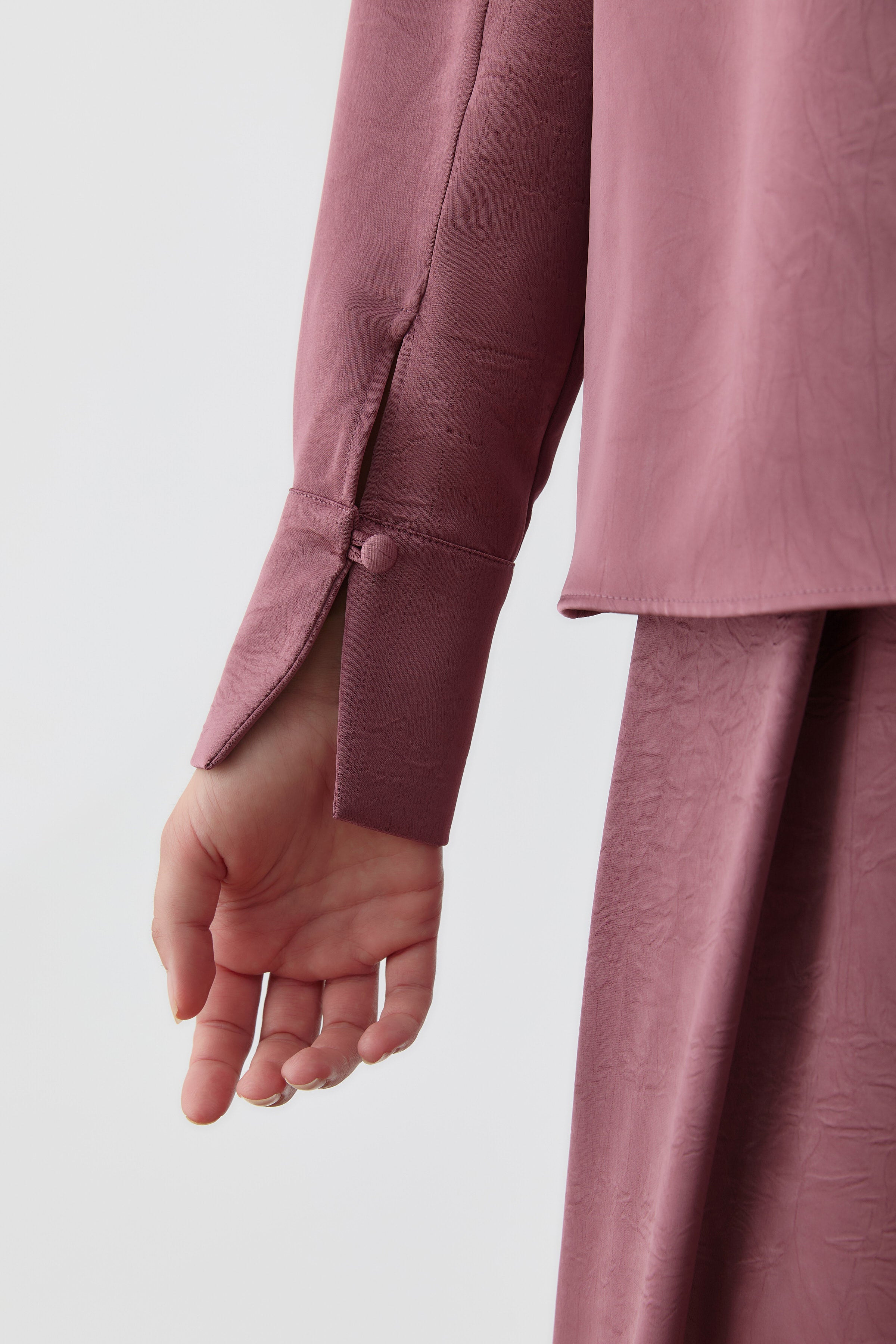 Ters Manşetli Bluz - Marsala TUGBA