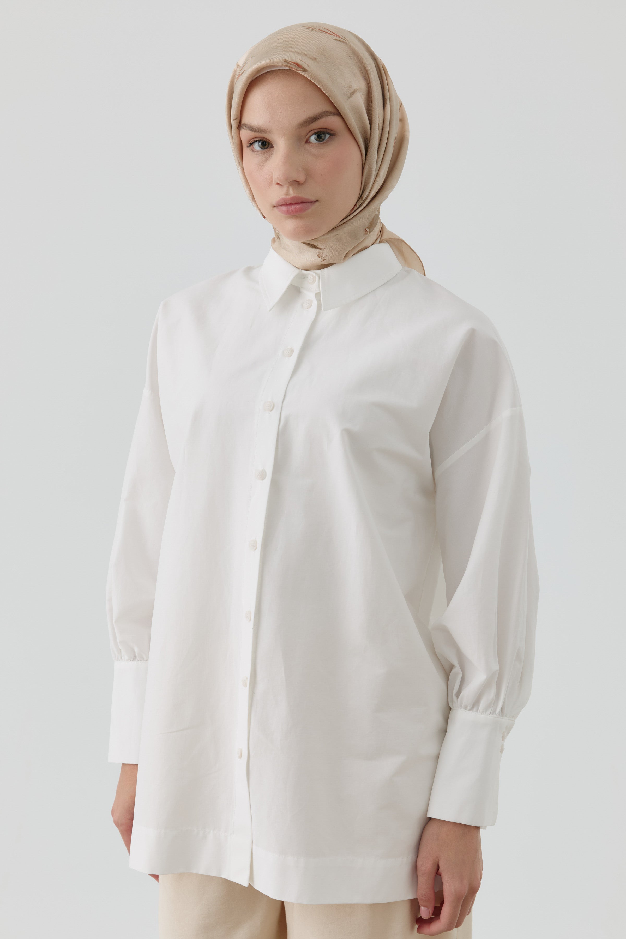 Fulya Twill İpek Eşarp - Kahve TUGBA
