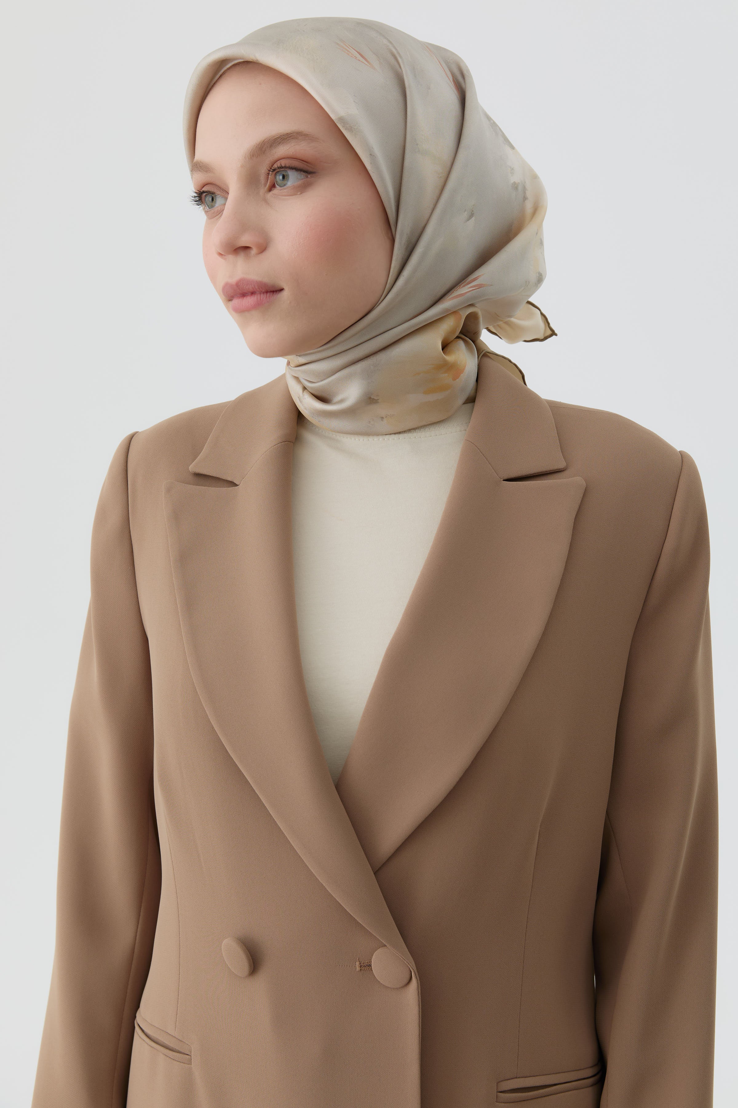 Fulya Twill İpek Eşarp - Sarı TUGBA