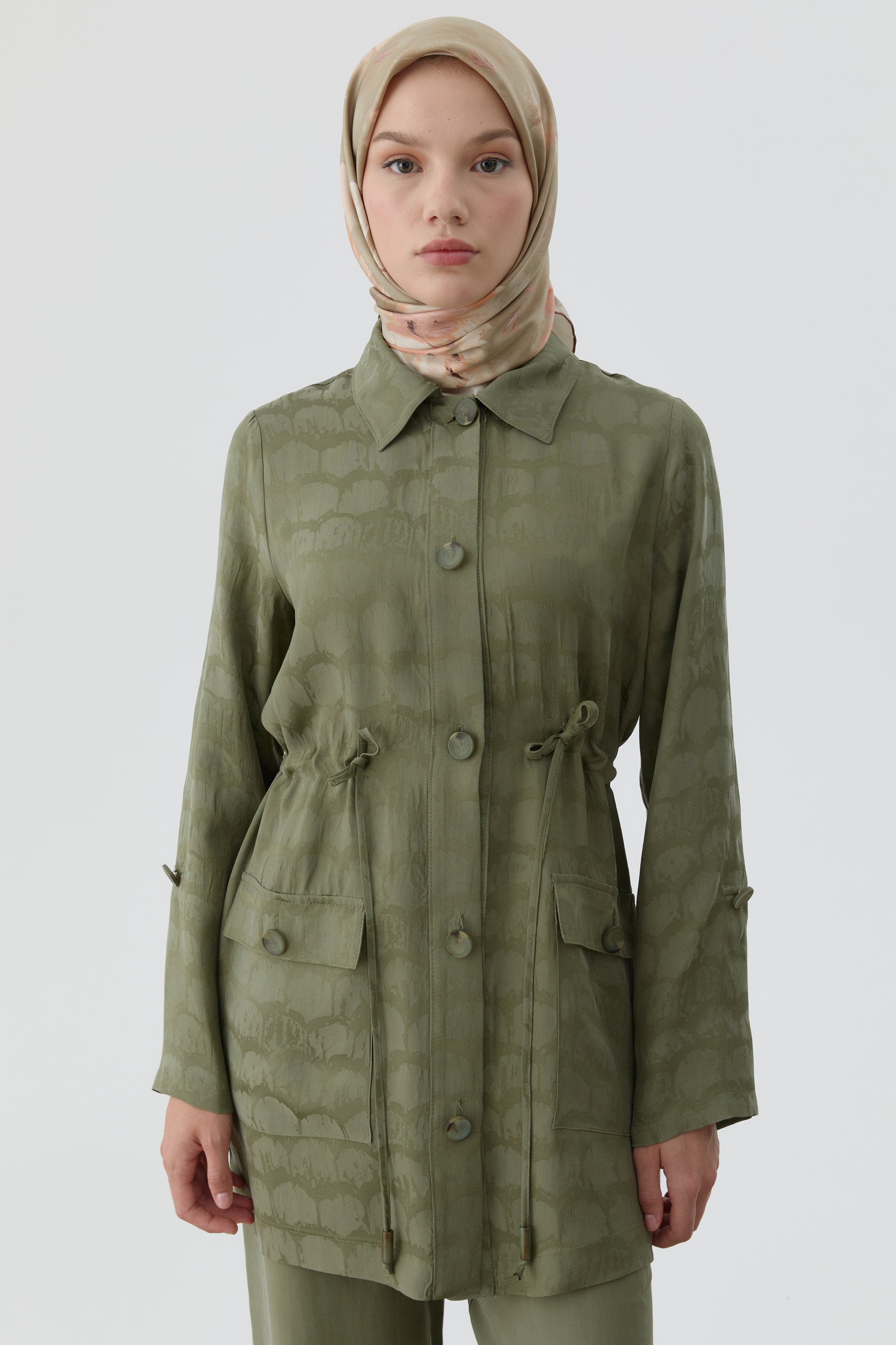 Fulya Twill İpek Eşarp - Somon TUGBA