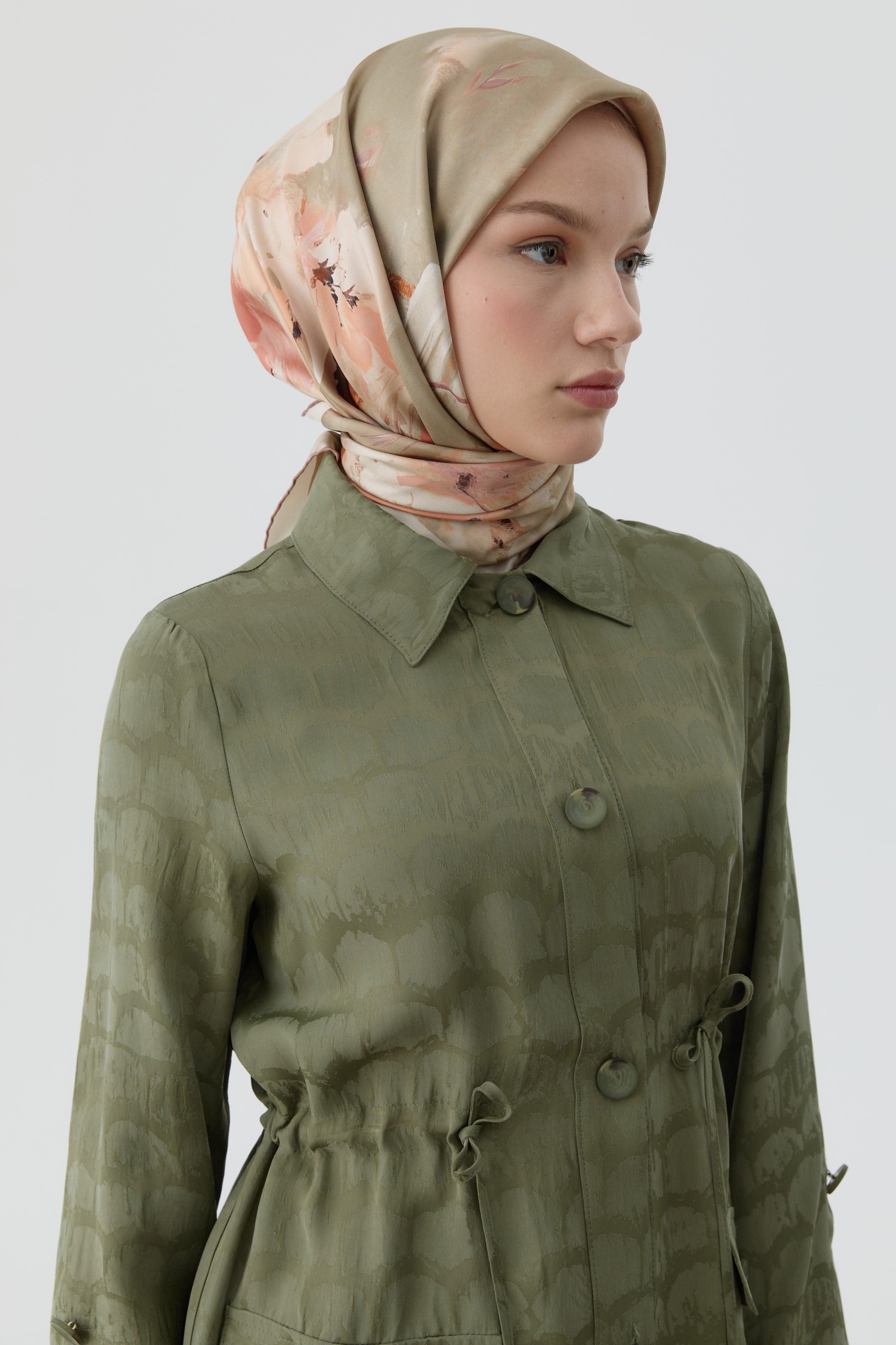 Fulya Twill İpek Eşarp - Somon TUGBA