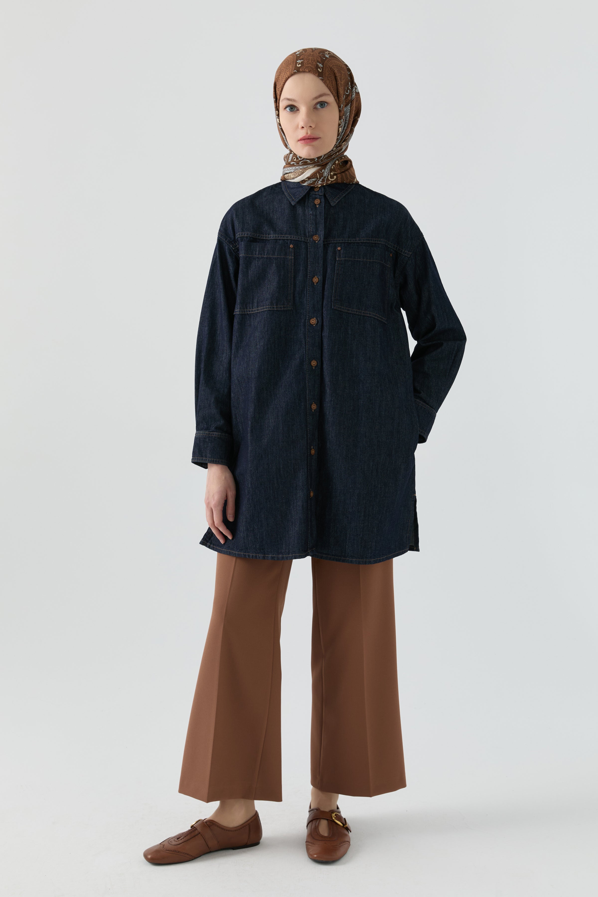 Beli Lastikli Culotte Pantolon - Fındık TUGBA