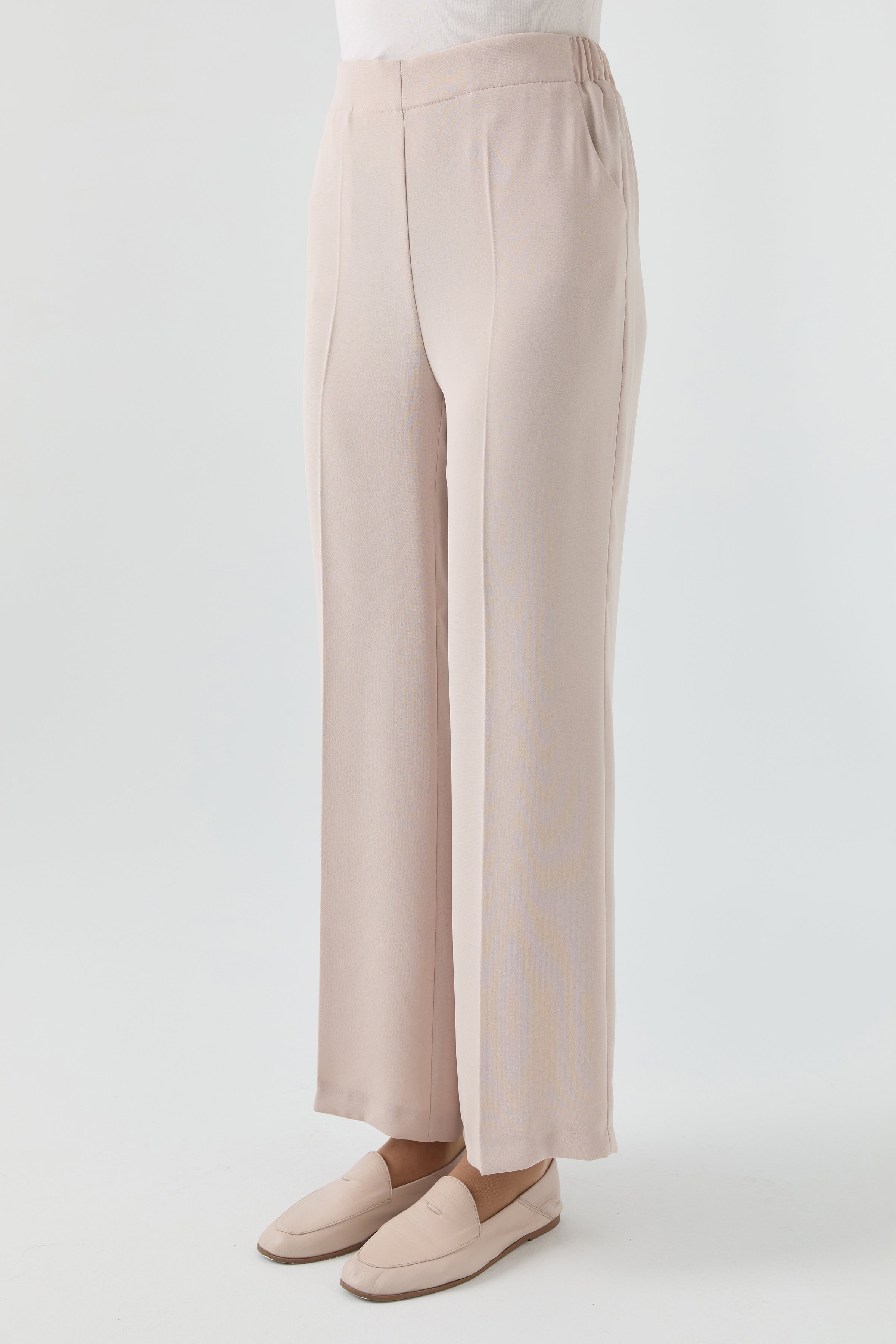 Beli Lastikli Culotte Pantolon - Bej TUGBA