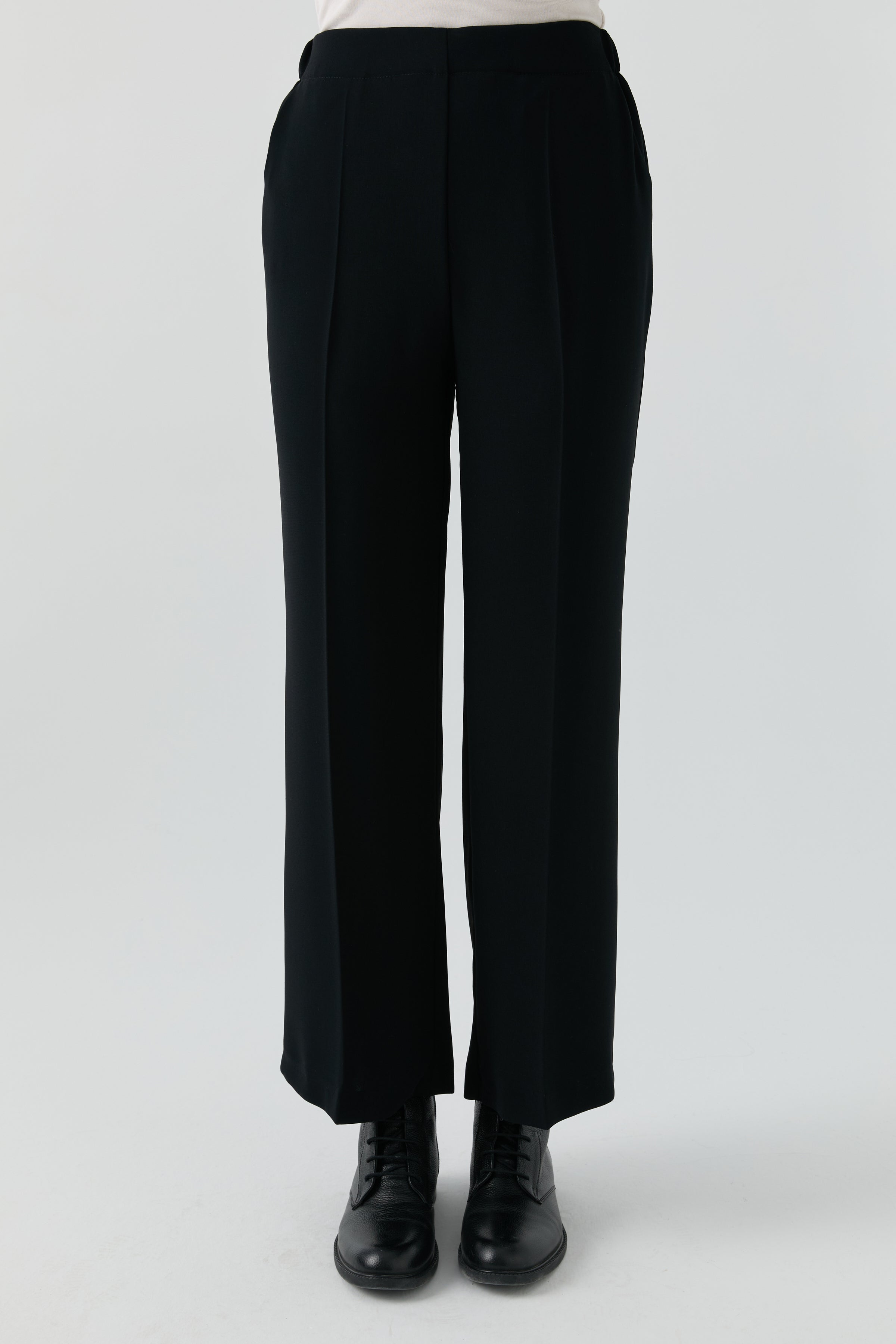 Beli Lastikli Culotte Pantolon - Siyah TUGBA