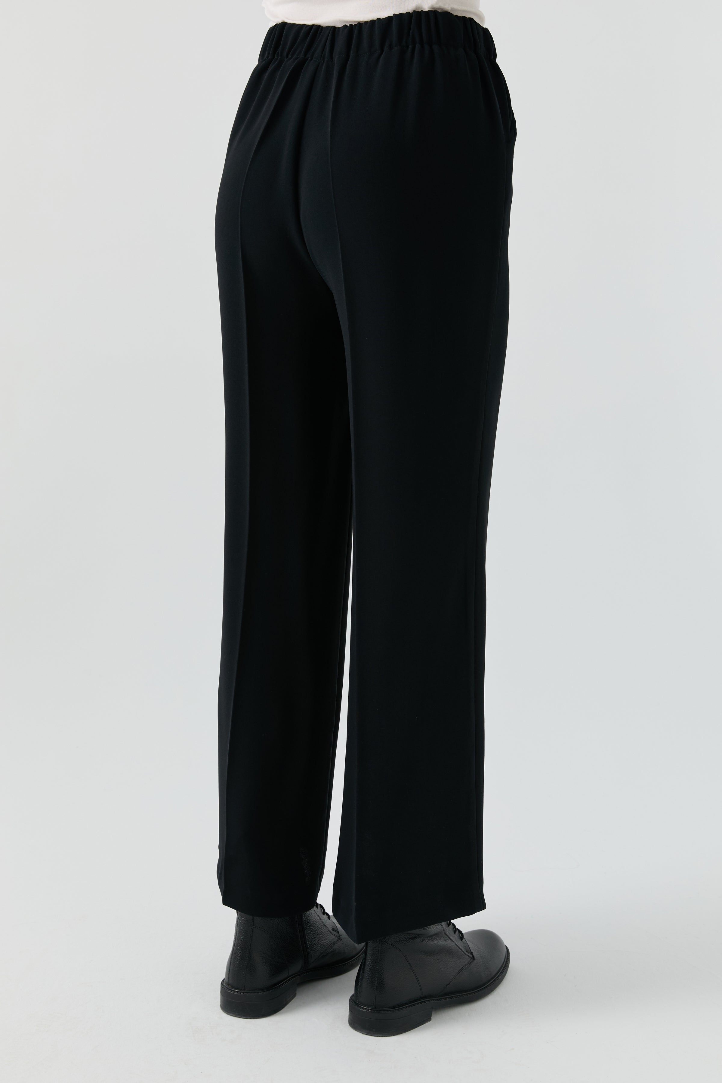 Beli Lastikli Culotte Pantolon - Siyah TUGBA