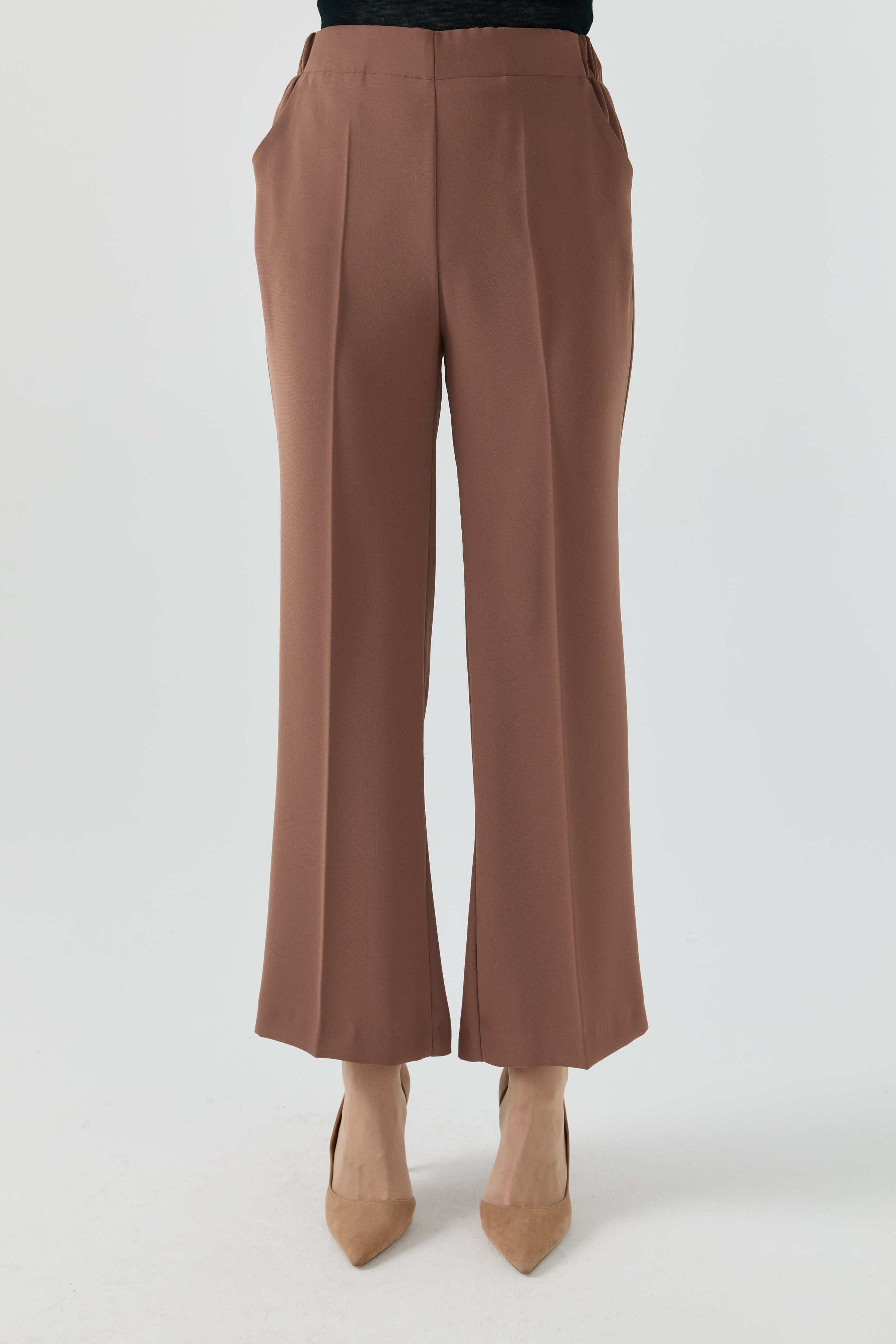 Beli Lastikli Culotte Pantolon - Fındık TUGBA