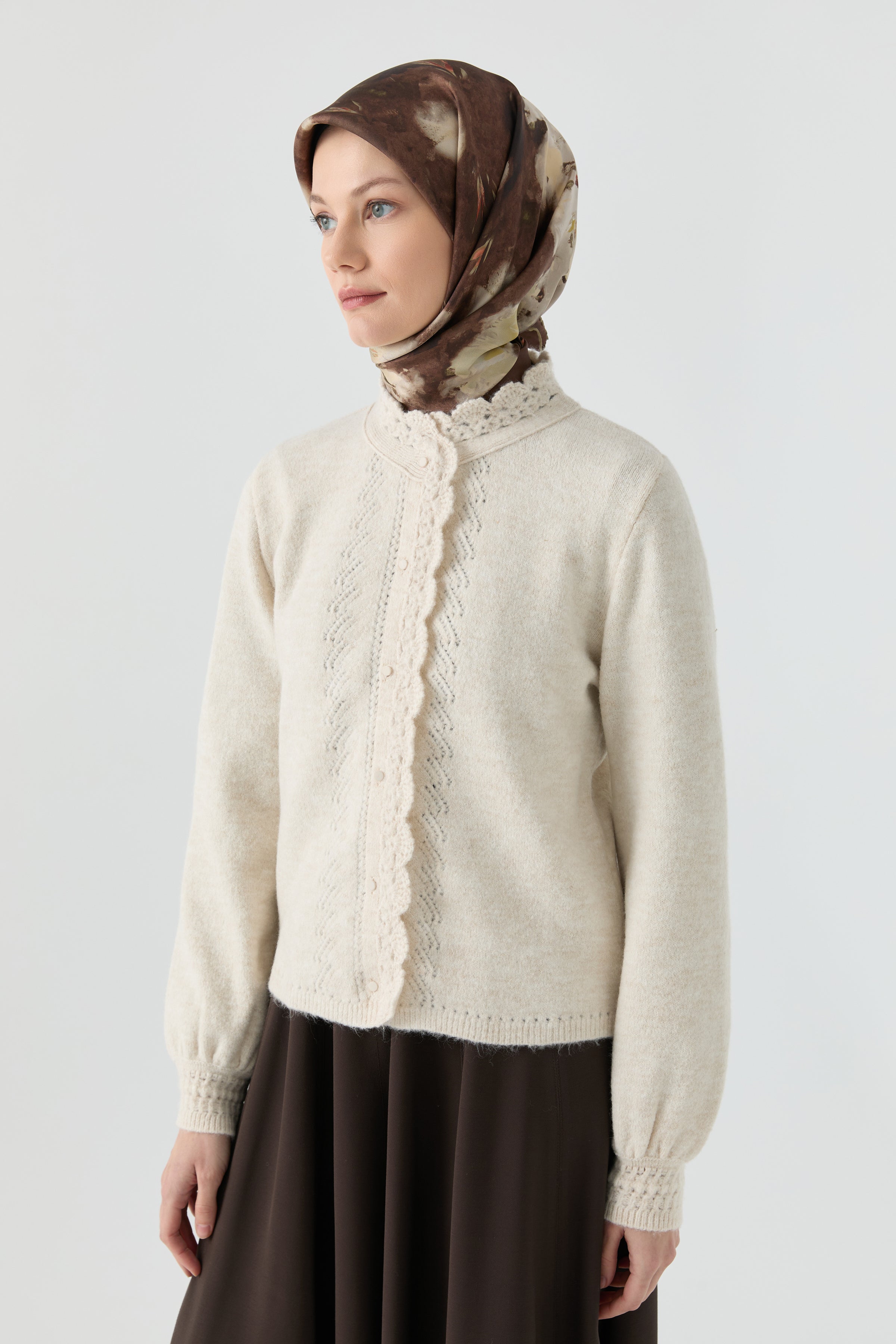 Tığ İşi Triko - Ekru TUGBA