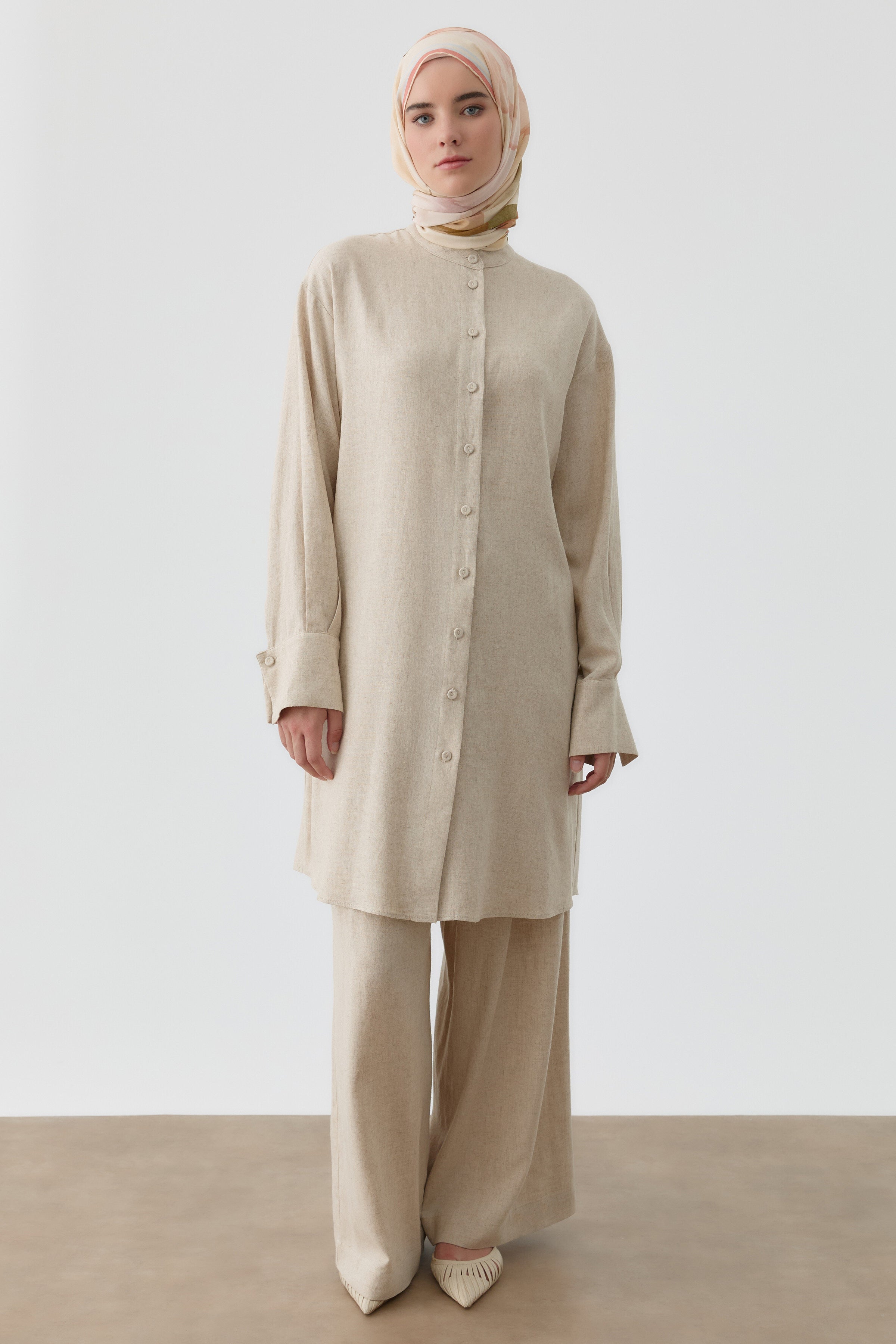 Bel Bağcıklı Tunik - Bej TUGBA