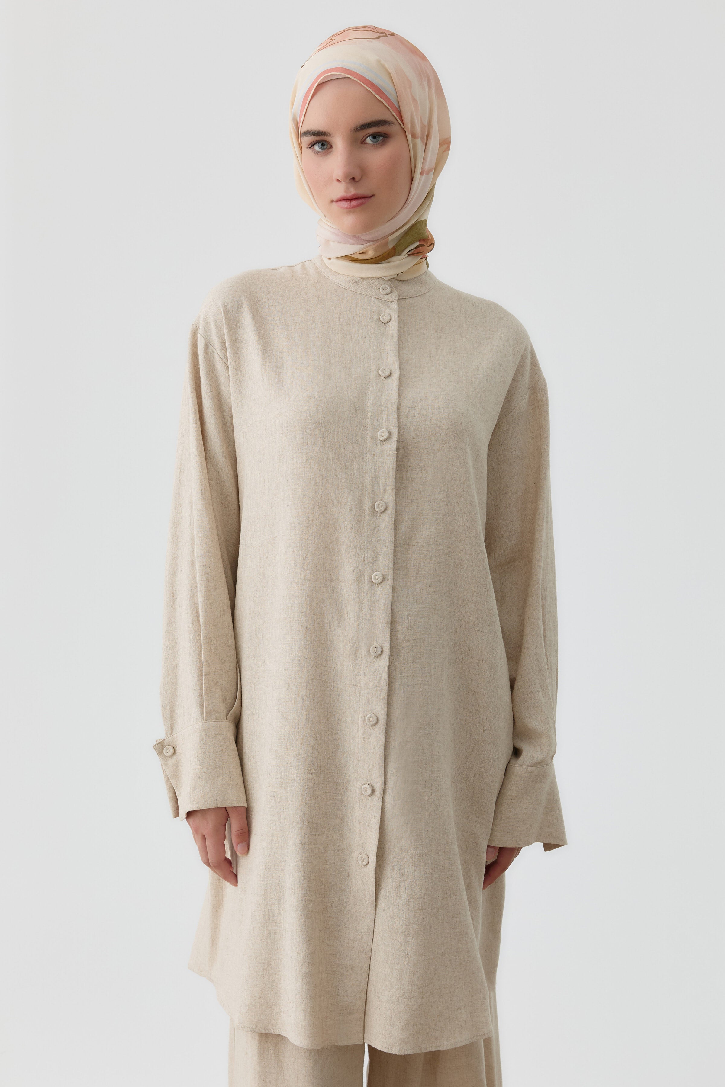 Bel Bağcıklı Tunik - Bej TUGBA