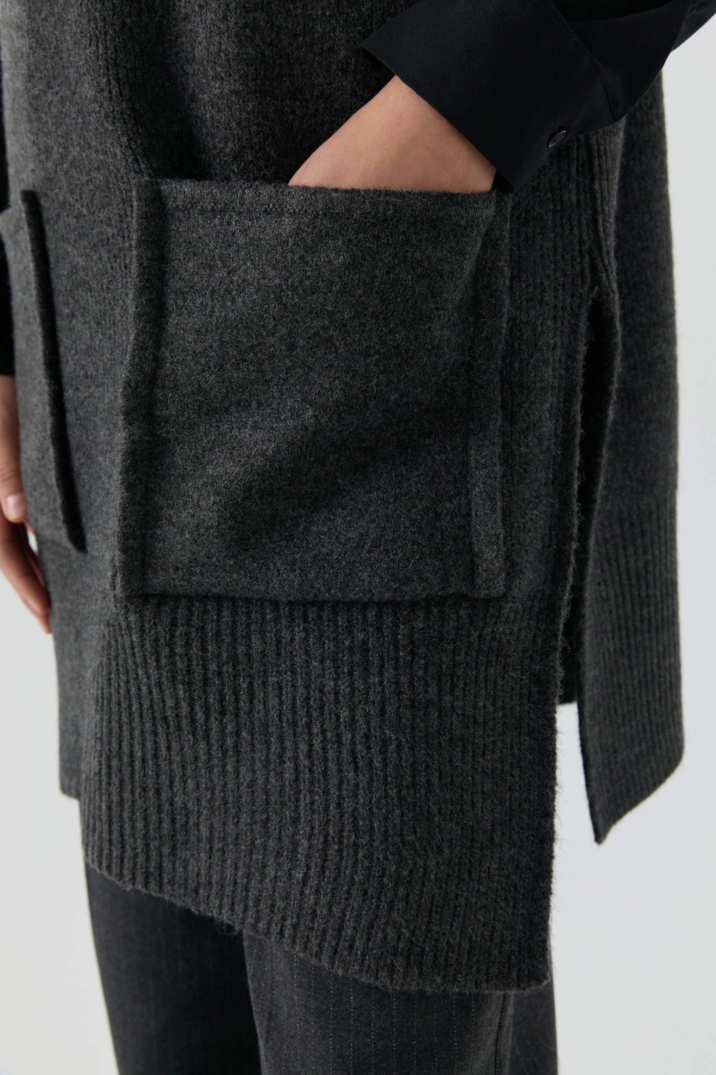 Hakim Yaka Süveter - Antrasit TUGBA