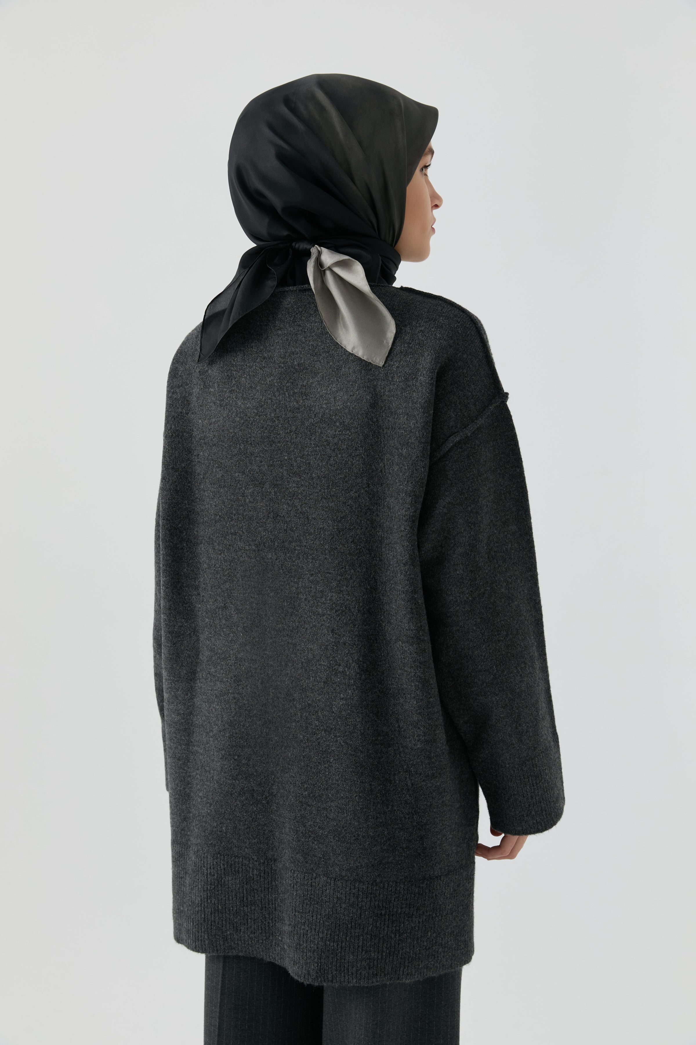 Kırçıl Desenli Tunik - Antrasit TUGBA