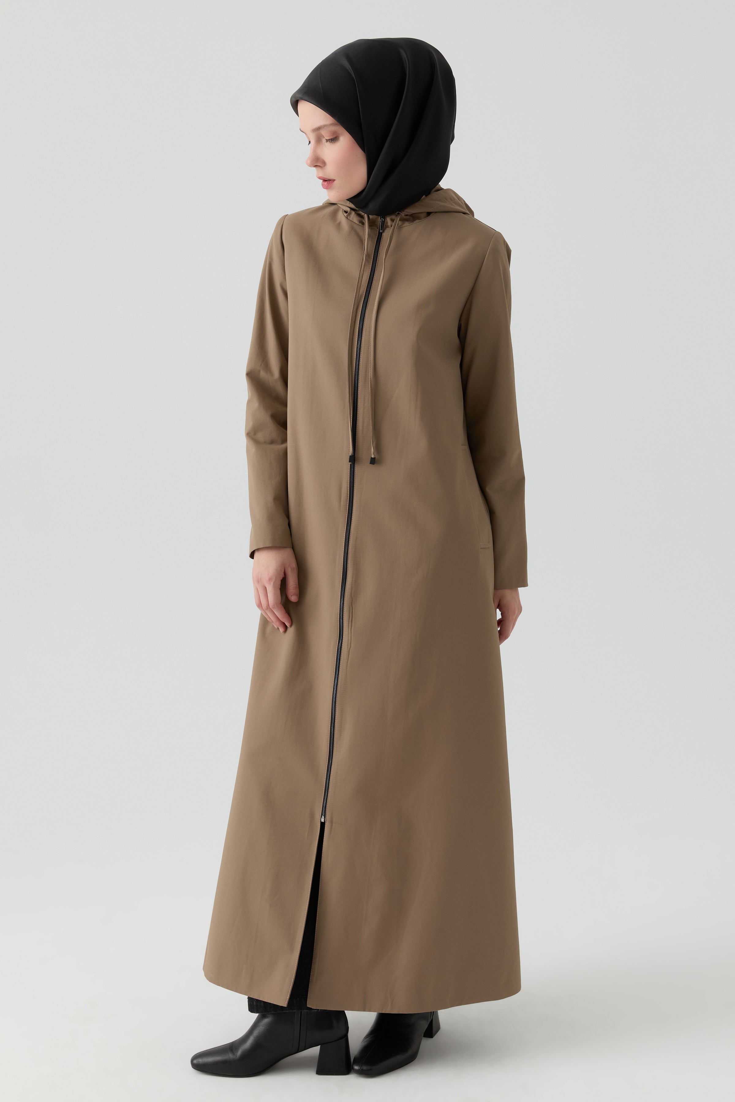 Fermuarlı Pardesü - Vizon TUGBA