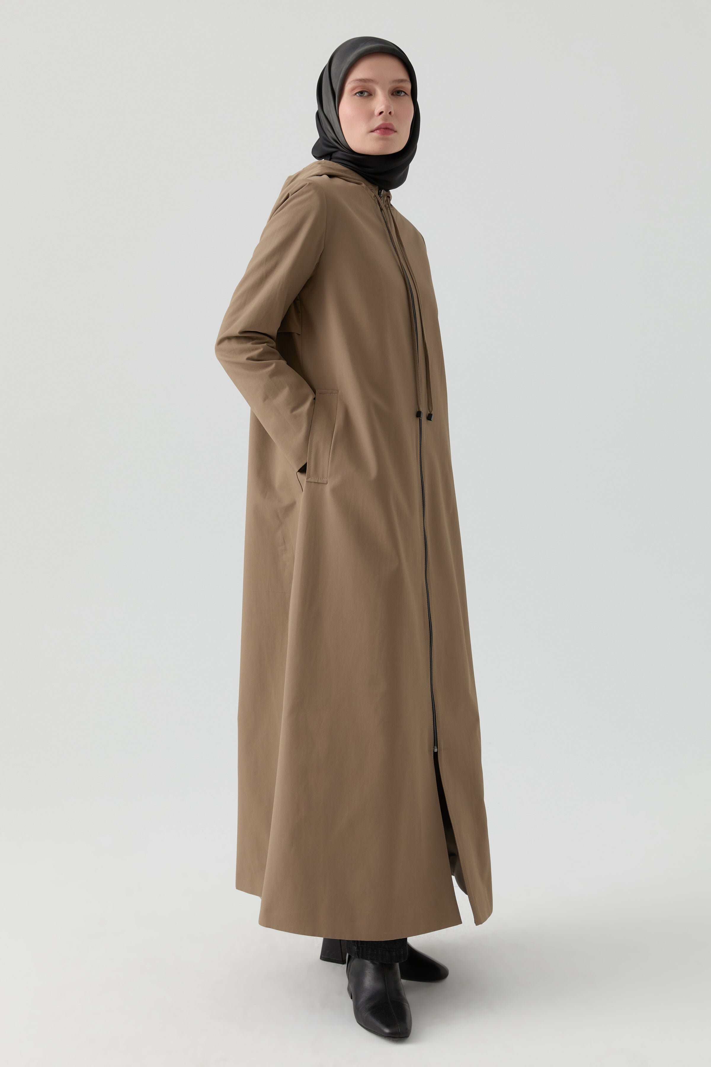 Fermuarlı Pardesü - Vizon TUGBA