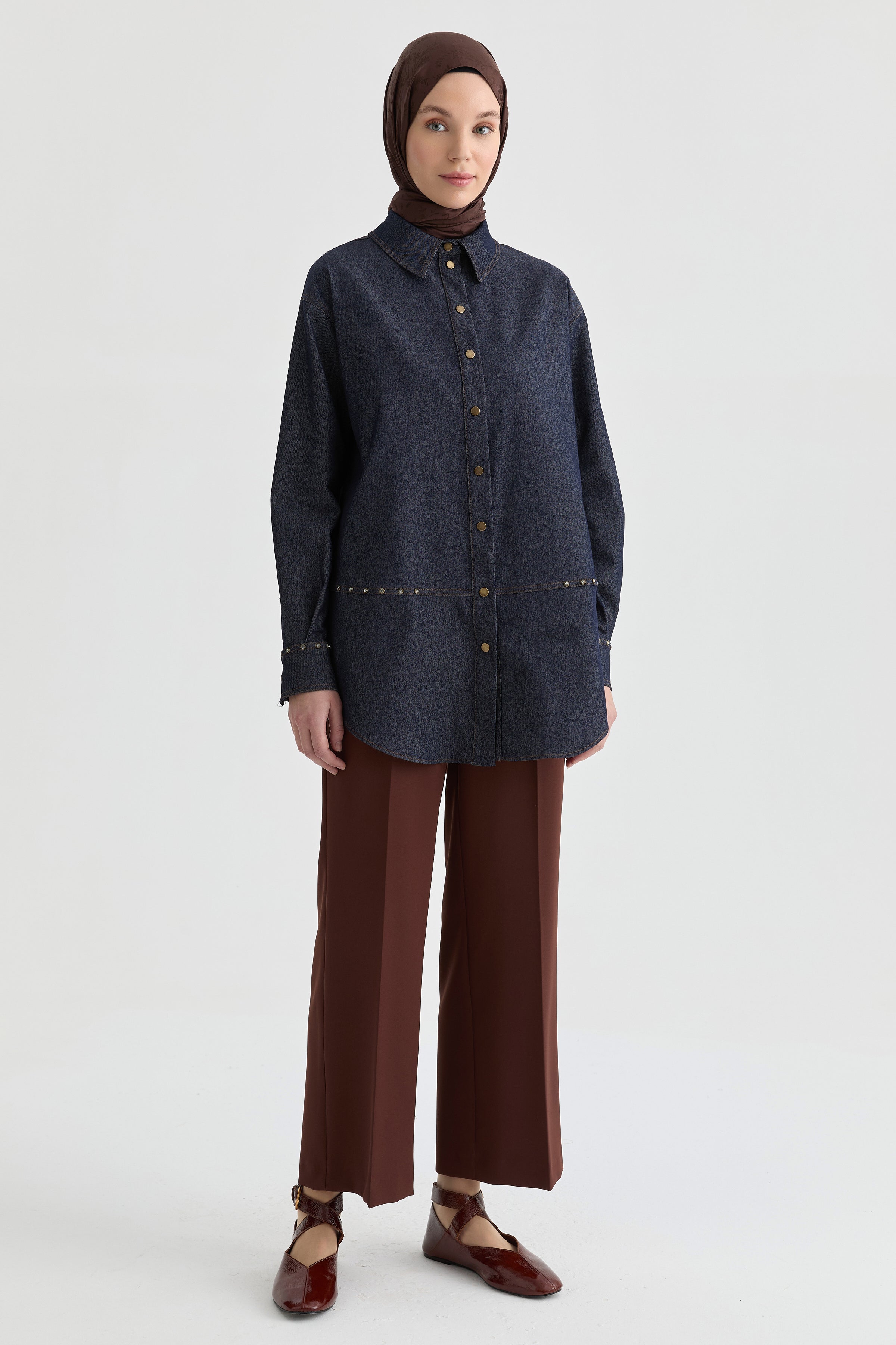 Beli Lastikli Culotte Pantolon - Kahve TUĞBA