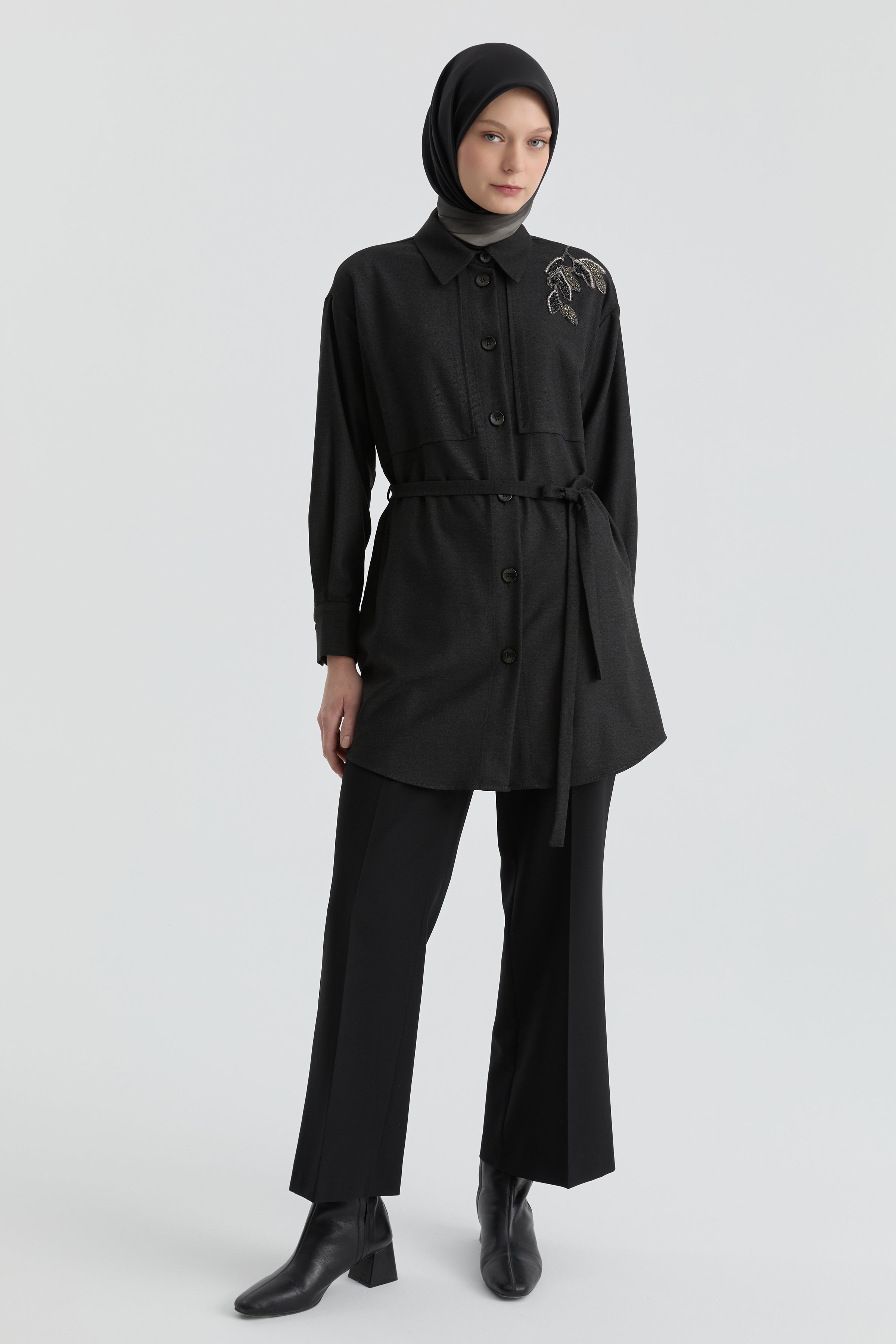 Beli Lastikli Culotte Pantolon - Siyah TUĞBA