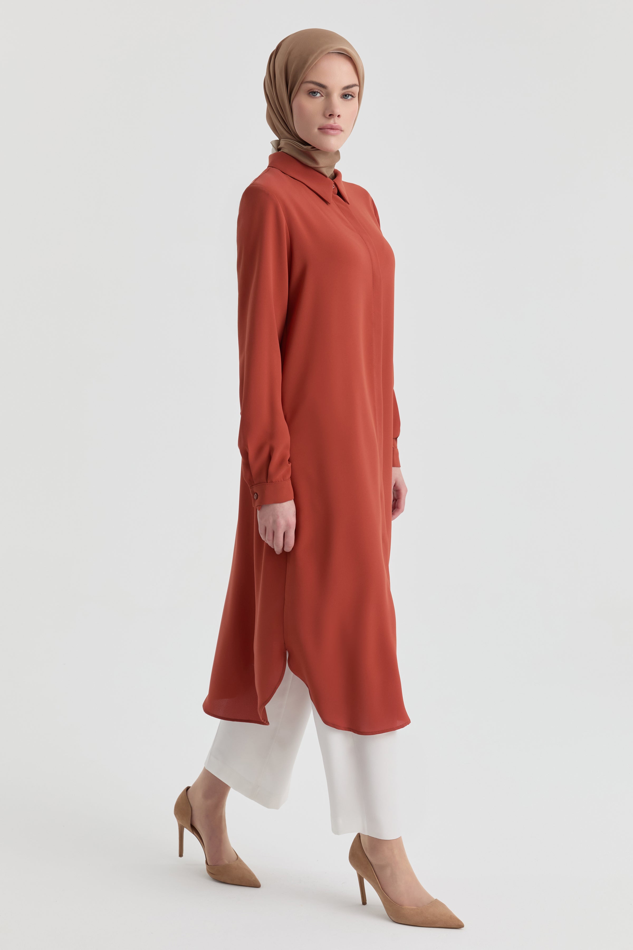 Beli Lastikli Culotte Pantolon - Ekru TUĞBA