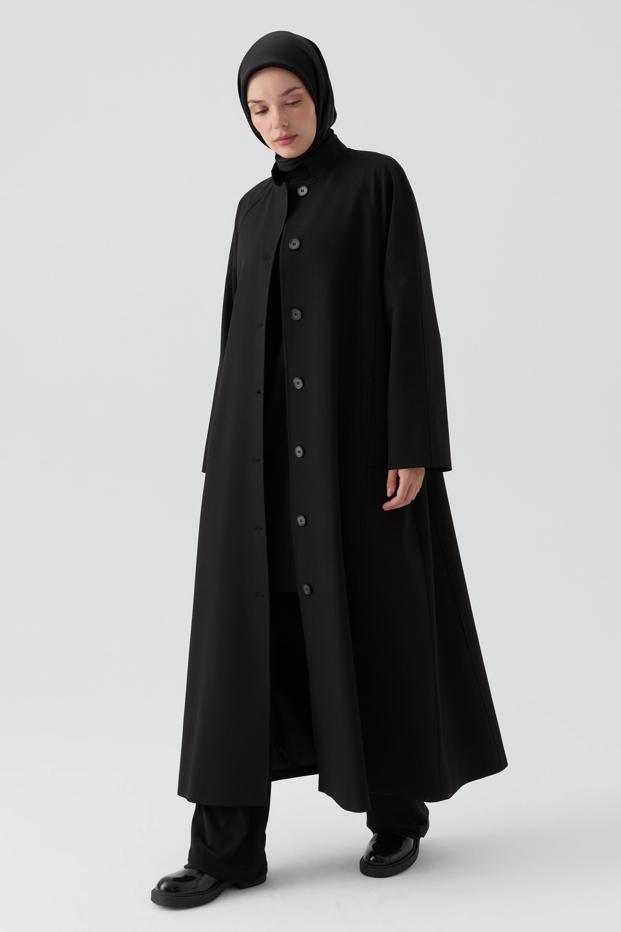 Hakim Yakalı Pardesü - Siyah TUGBA