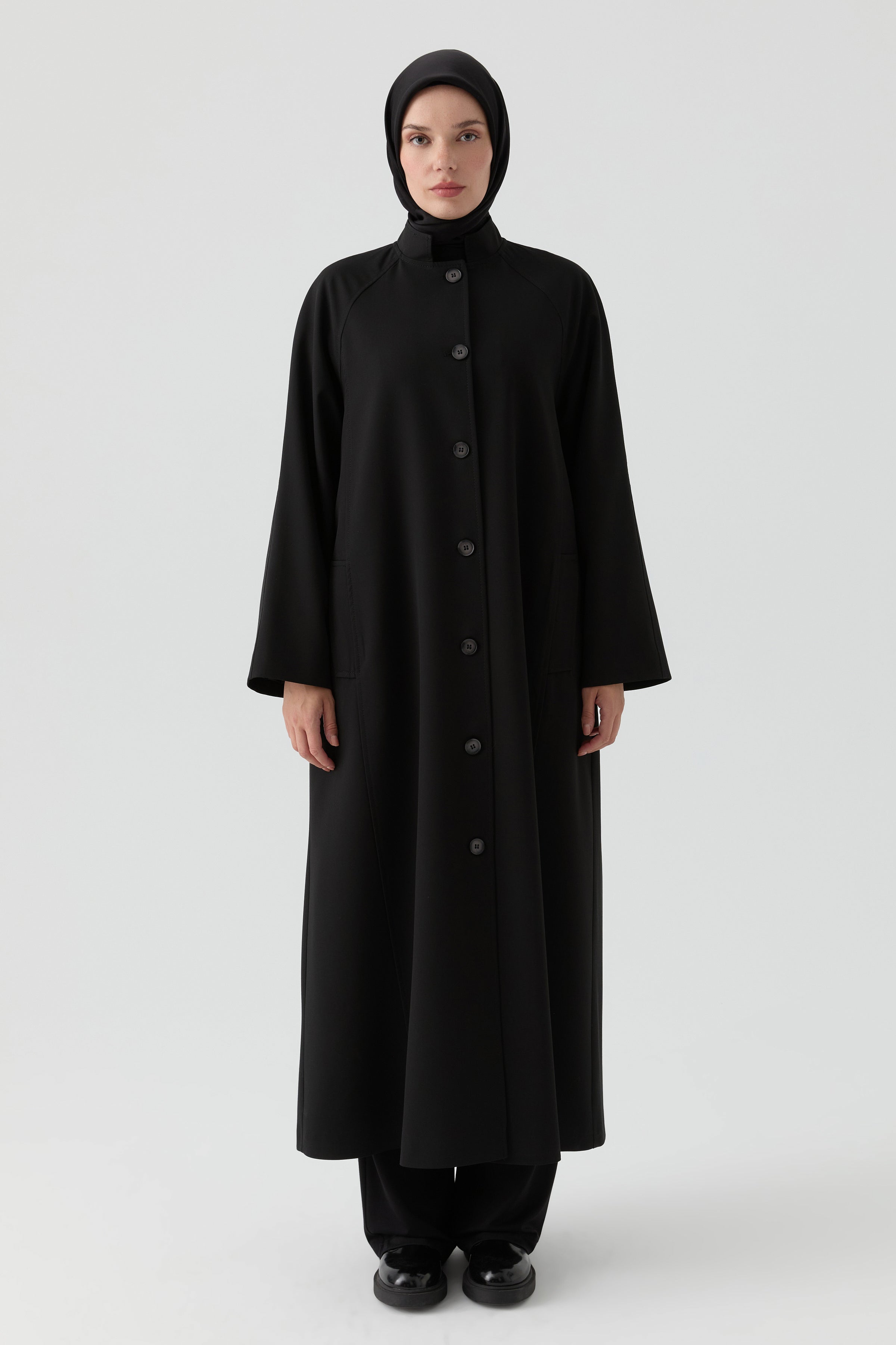 Hakim Yakalı Pardesü - Siyah TUGBA