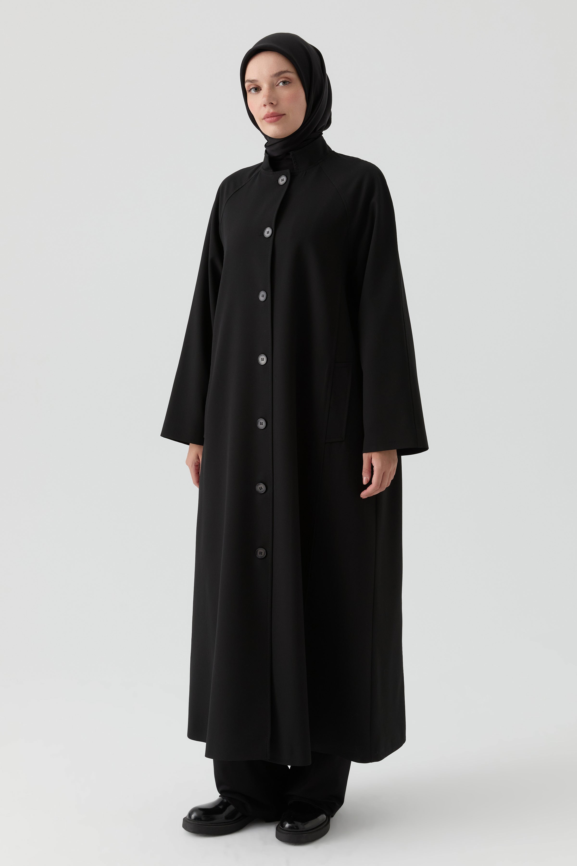 Hakim Yakalı Pardesü - Siyah TUGBA