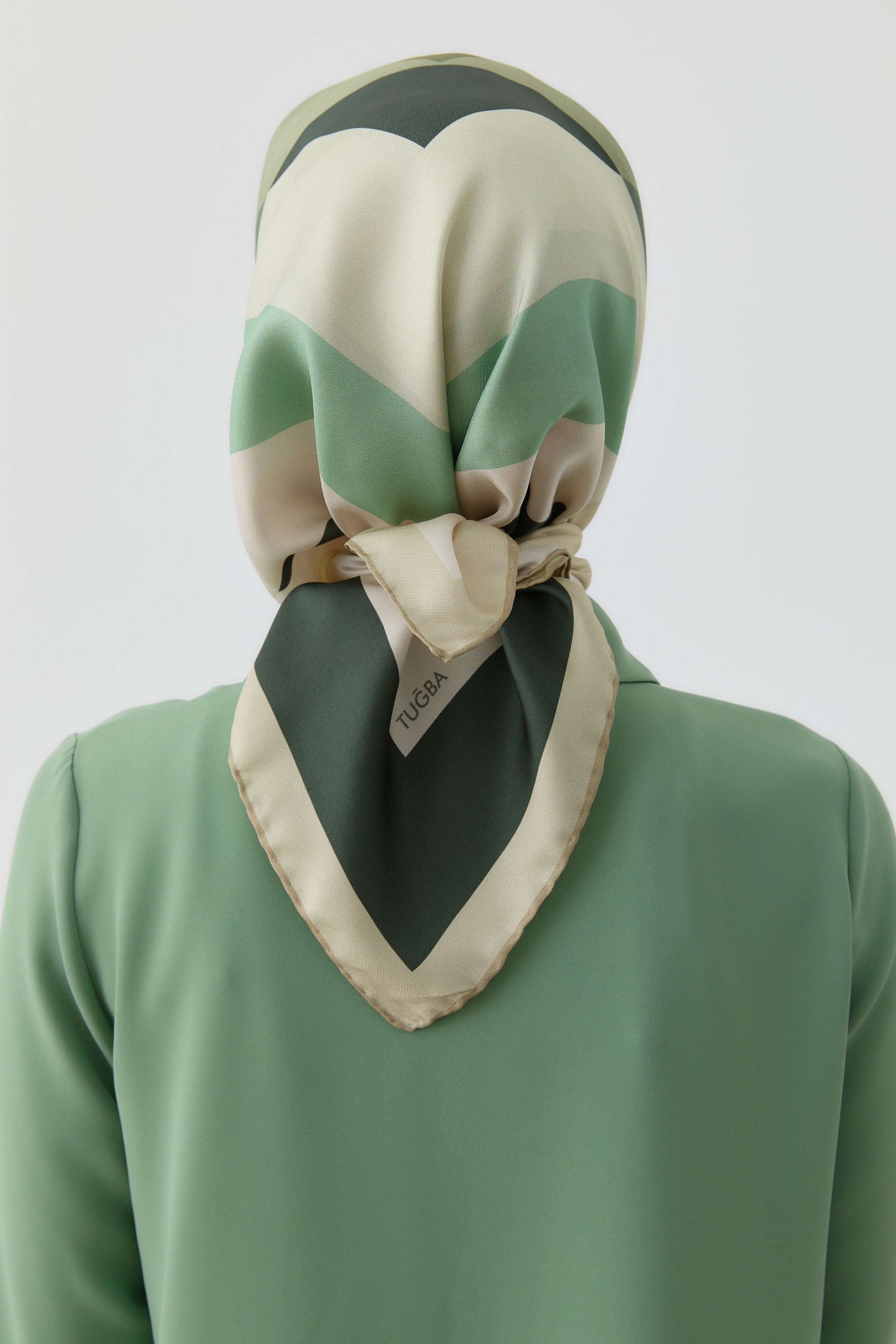 Pera Twill İpek Eşarp - Haki TUGBA