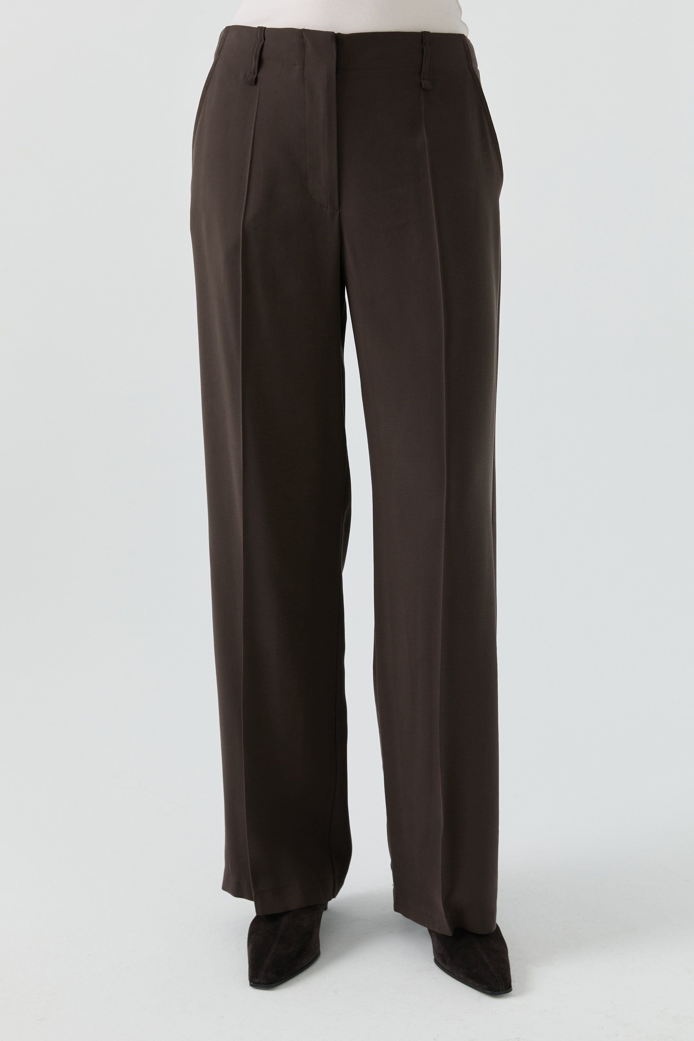 Yüksek Bel Pantolon - Acı Kahve TUGBA