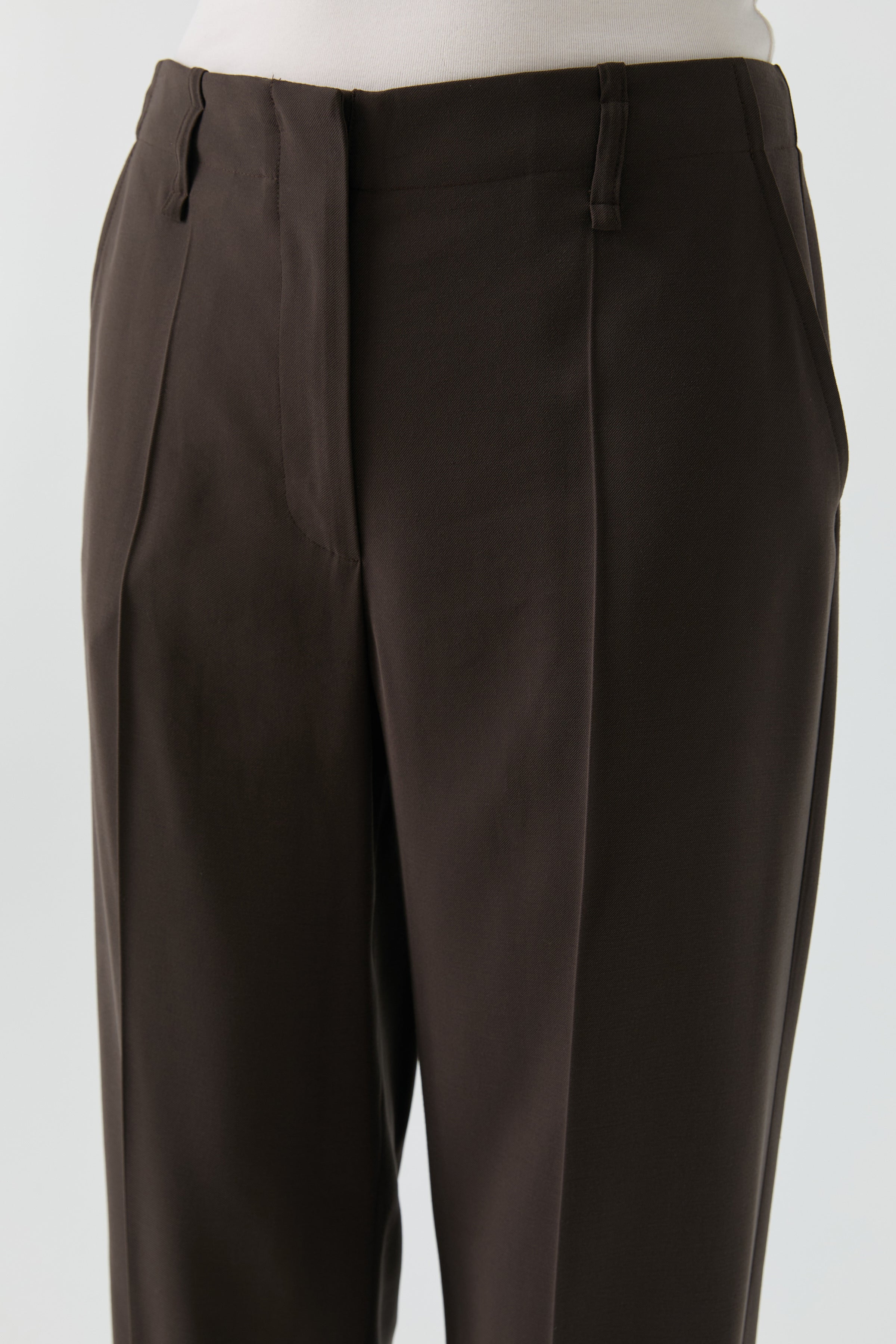 Yüksek Bel Pantolon - Acı Kahve TUGBA