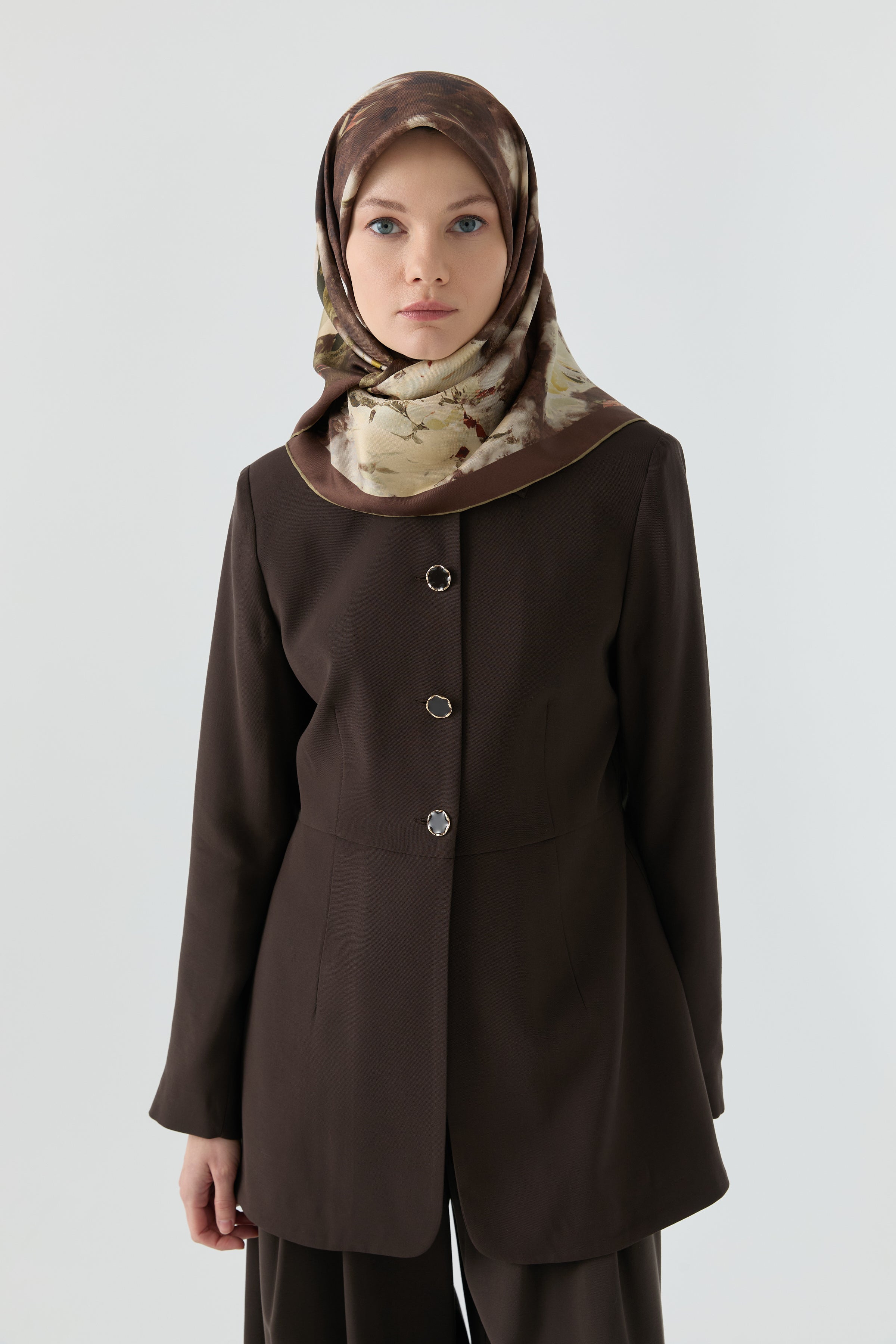 Belden Oturmalı Ceket - Acı Kahve TUGBA