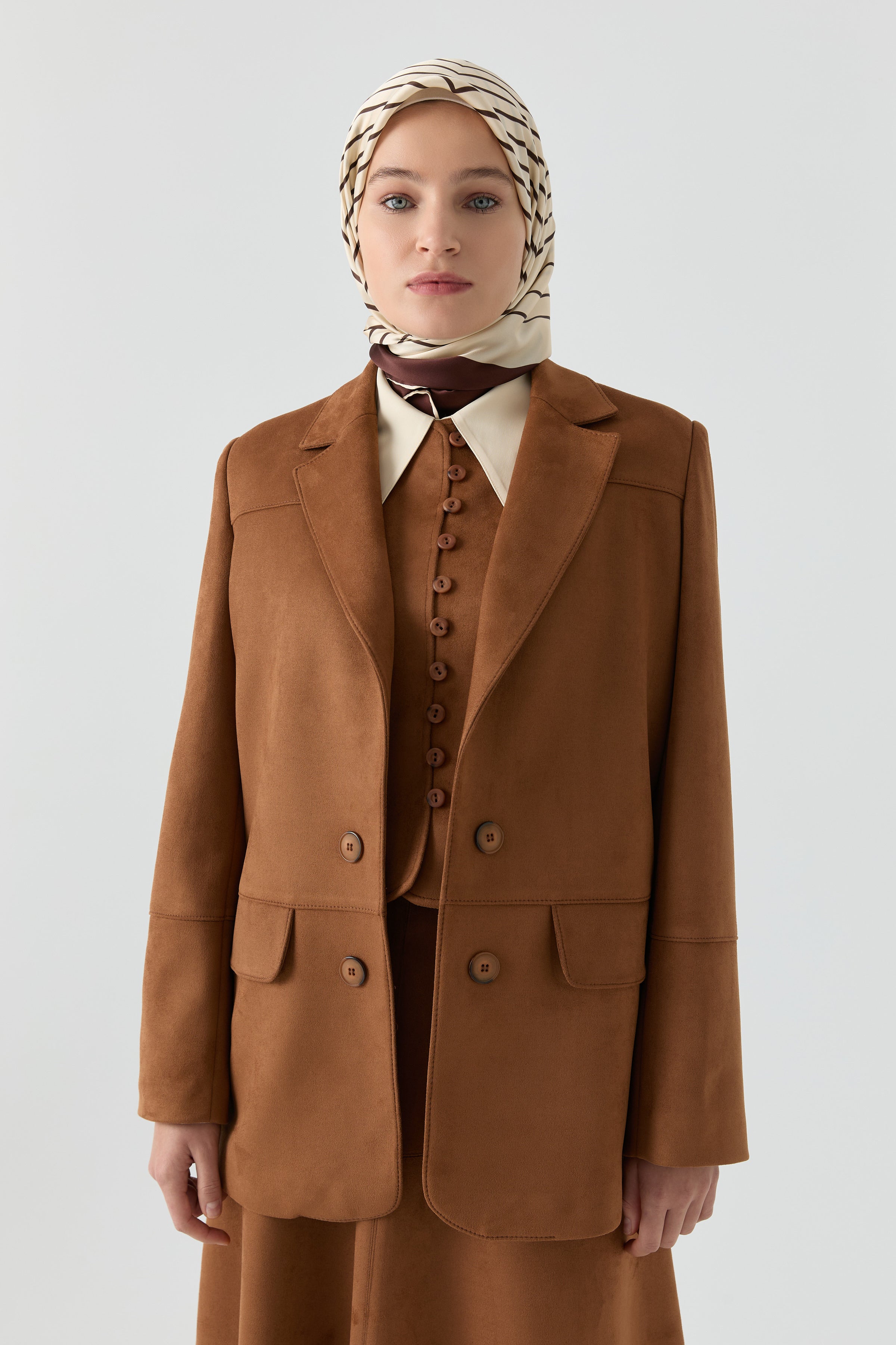 Süet Ceket - Camel TUGBA