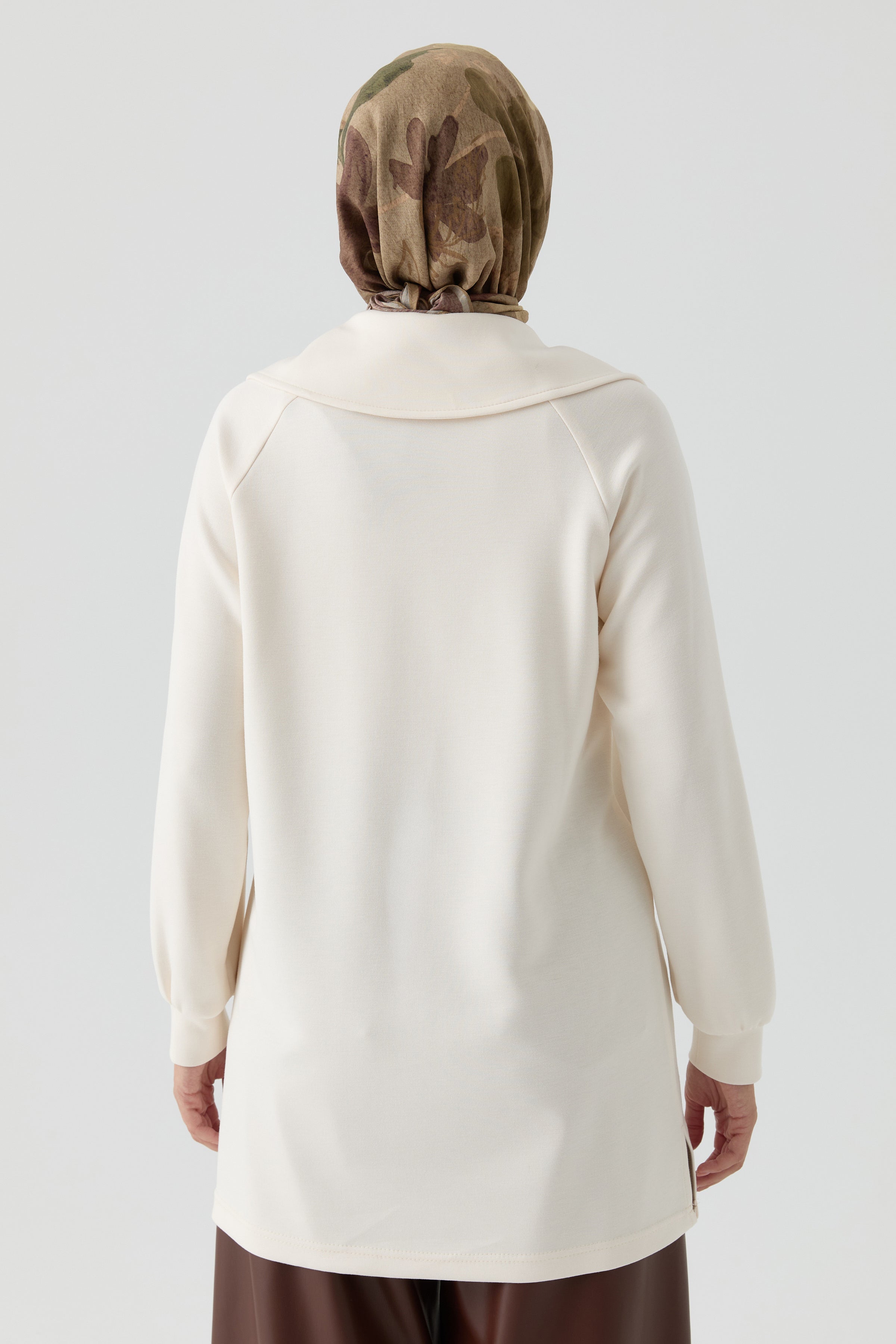 Örme Reglan Kollu Sweatshirt - Ekru TUGBA