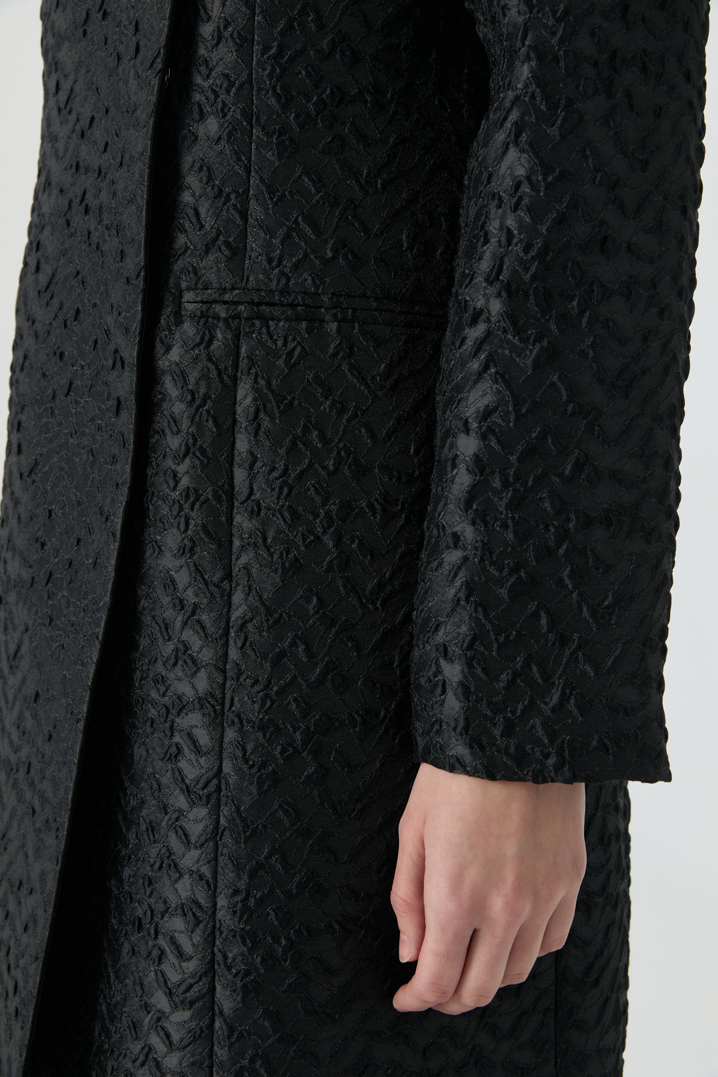 Uzun Jakar Ceket - Siyah TUGBA