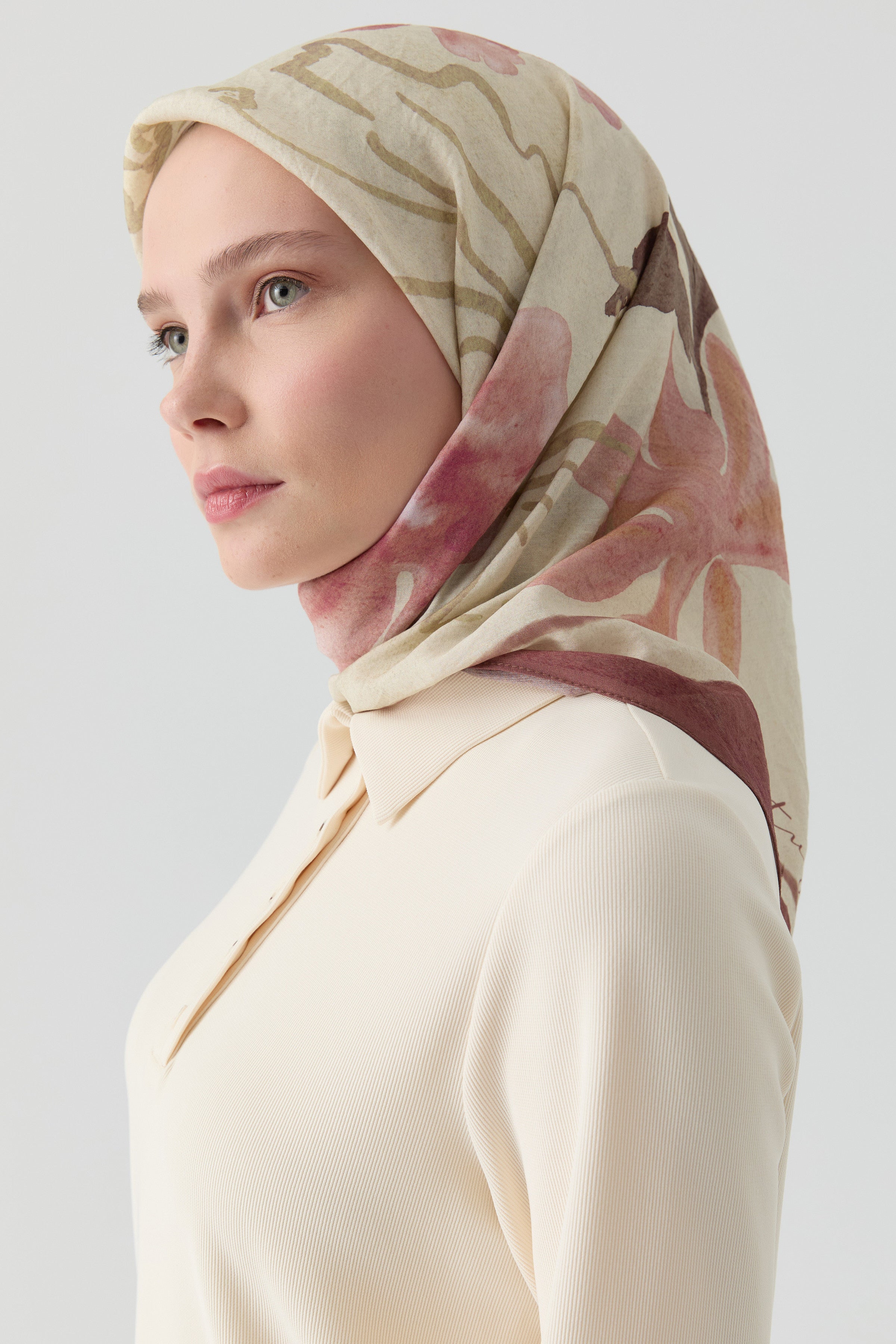 Lalin Natural Eşarp - Gül Kurusu TUĞBA