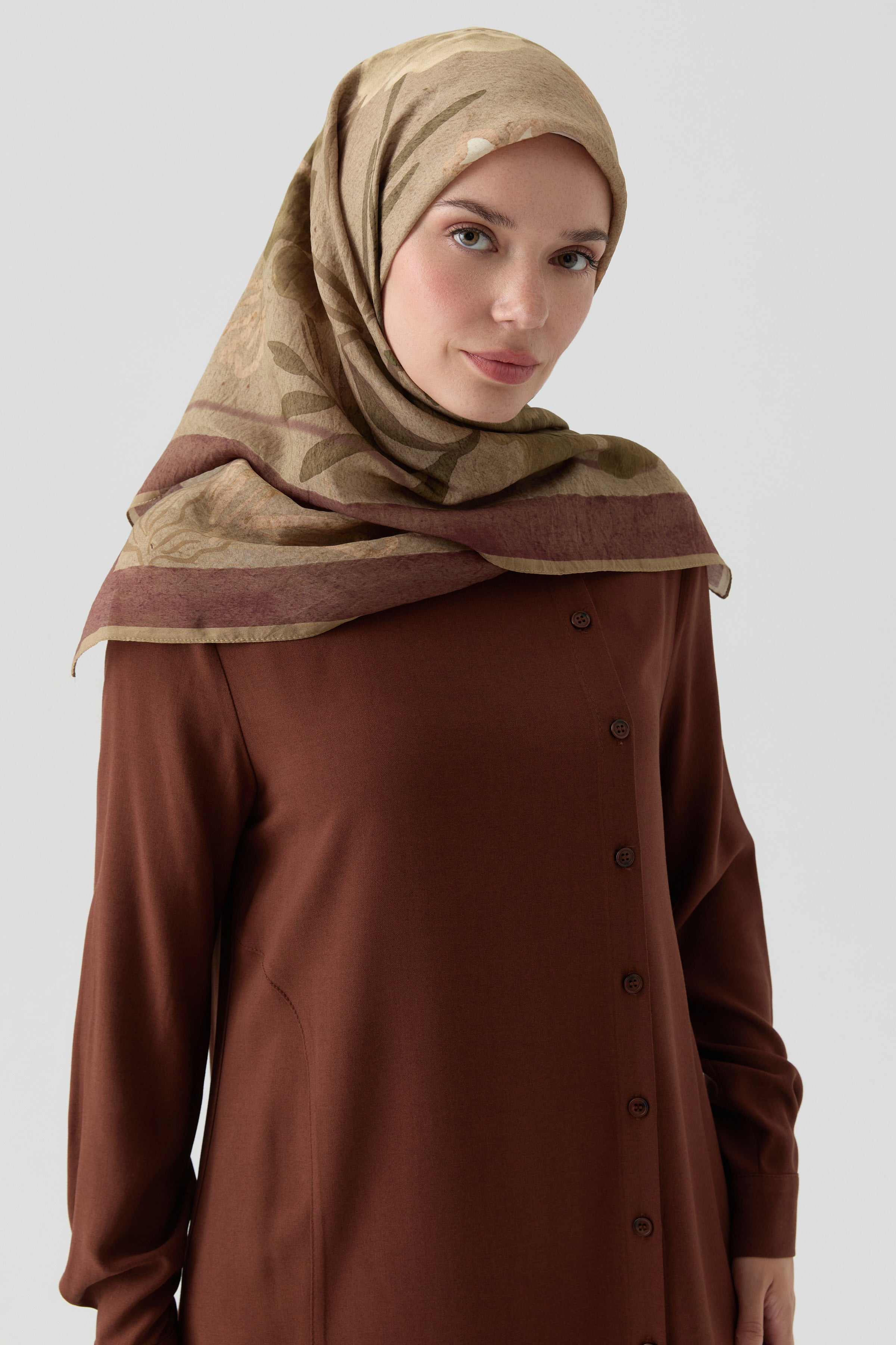 Lalin Natural Eşarp - Toprak TUĞBA