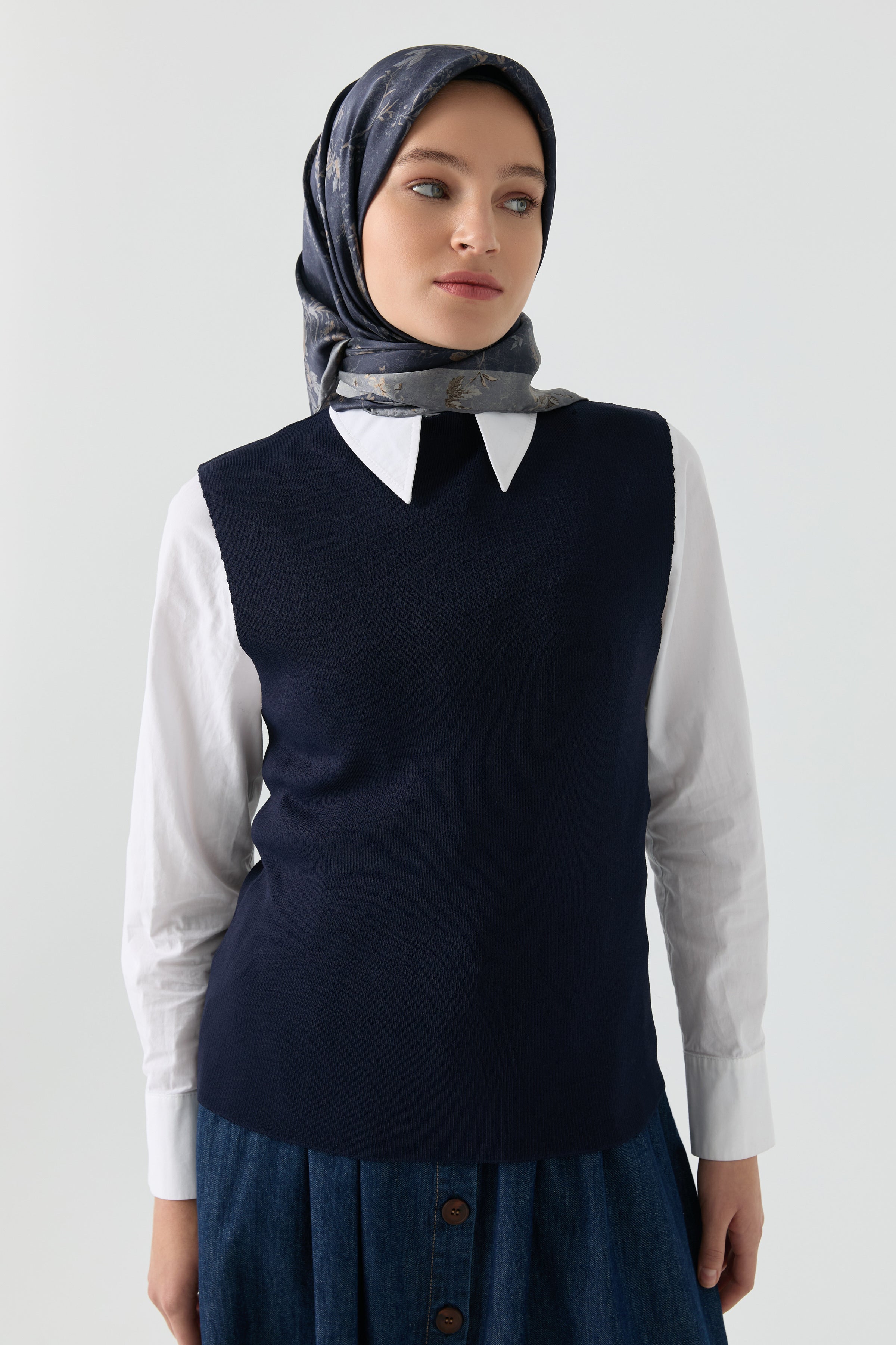 Triko Süveter - Lacivert TUGBA