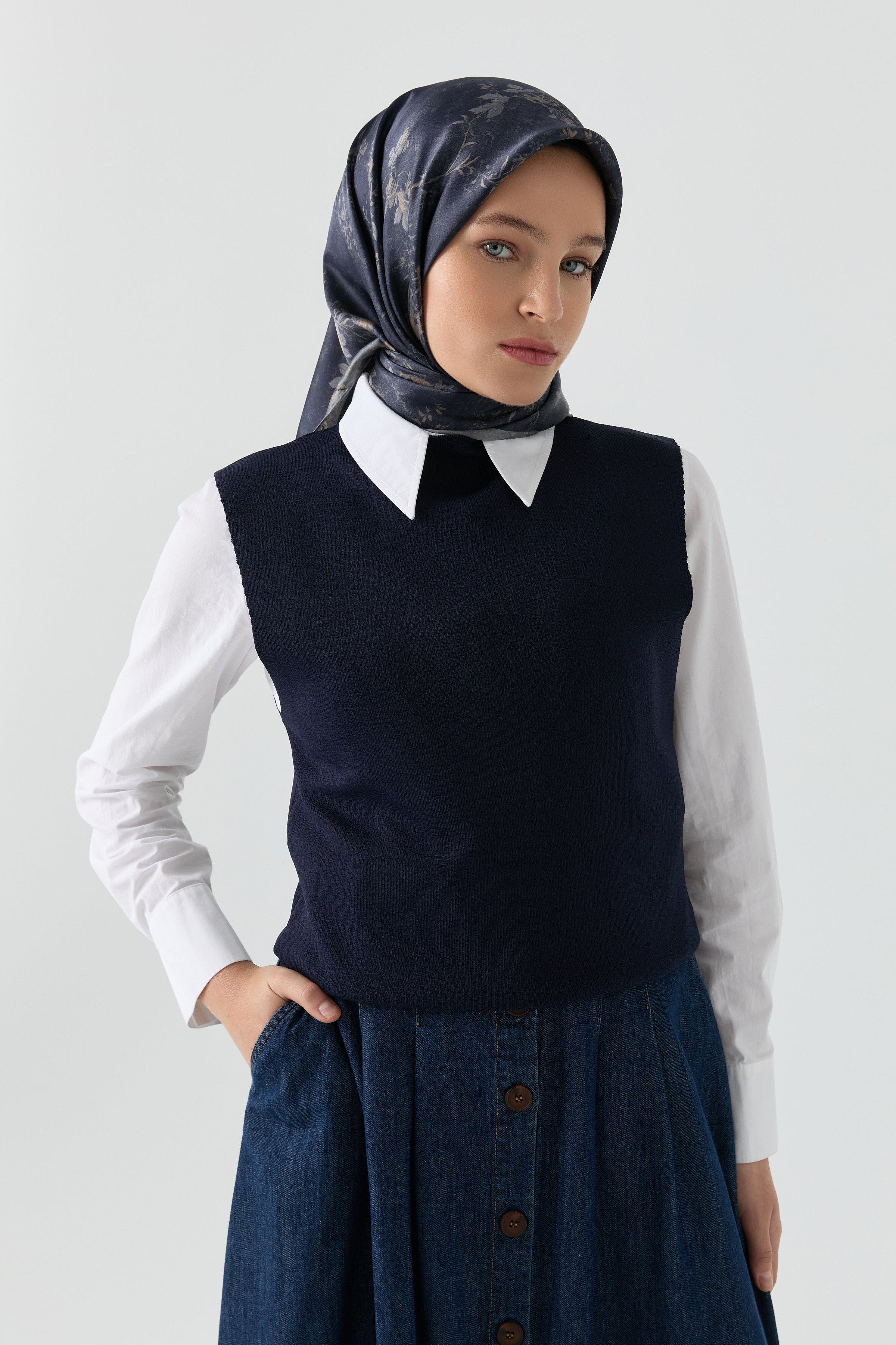 Triko Süveter - Lacivert TUGBA