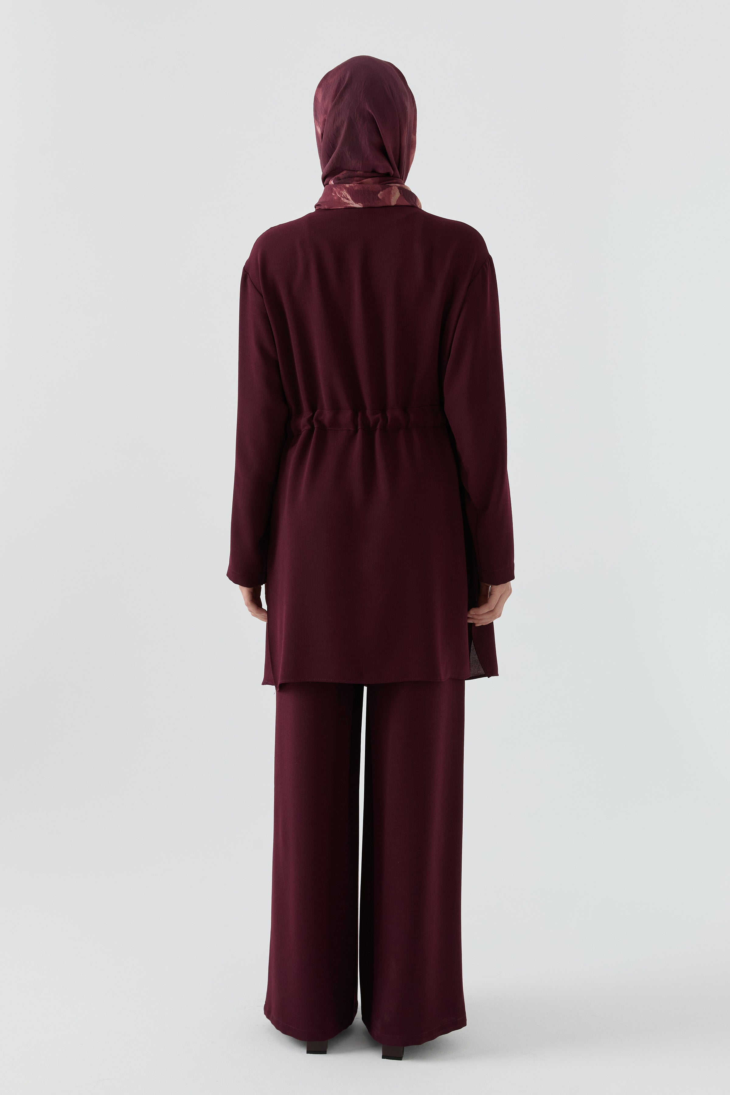 Aplike Cep Detaylı Takım - Bordo TUGBA